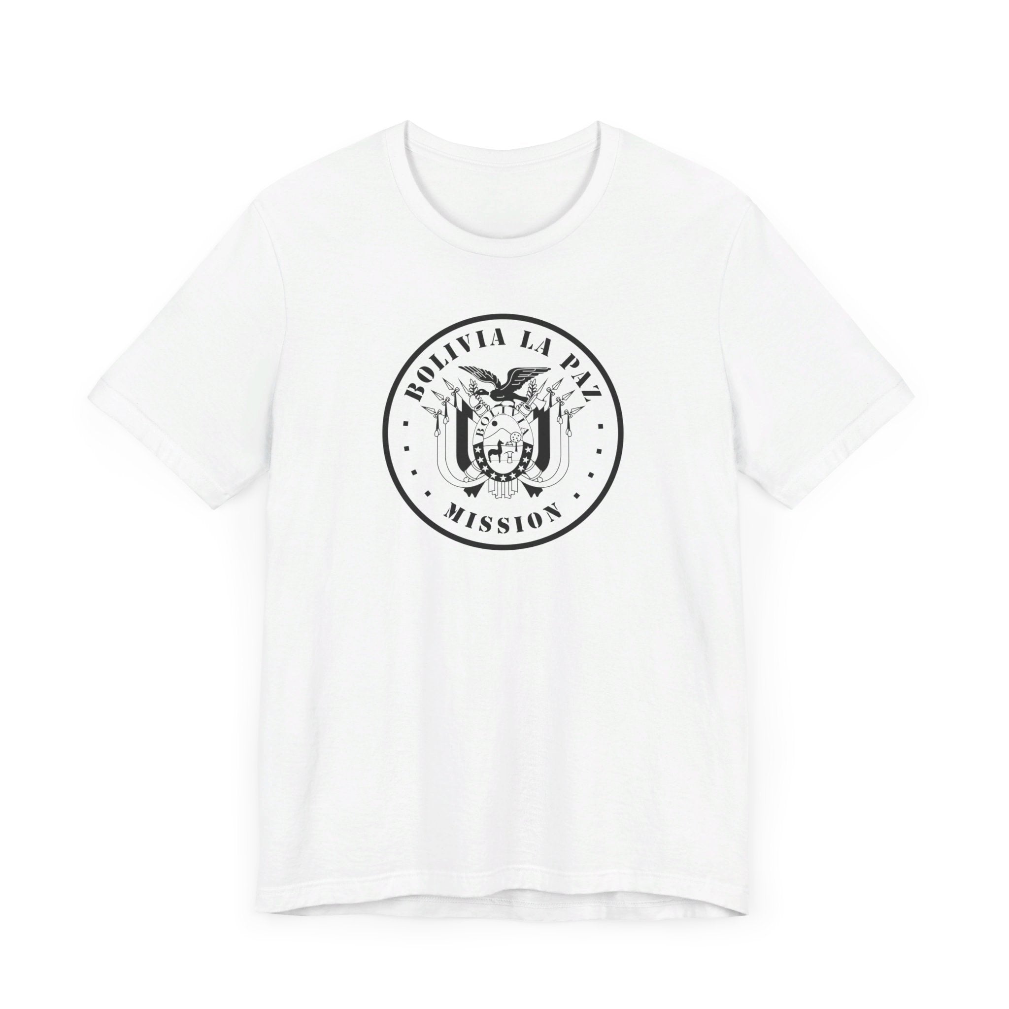 Bolivia La Paz Mission Circular Monochrome Logo T-Shirt - Latter-Day Saint LDS Missionary Gift - Book of Mormon