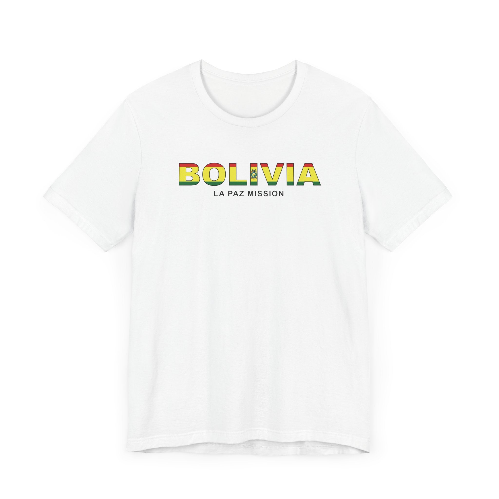 Bolivia La Paz Mission Flag Title T-shirt - Latter-Day Saint LDS Missionary Gift - Book of Mormon