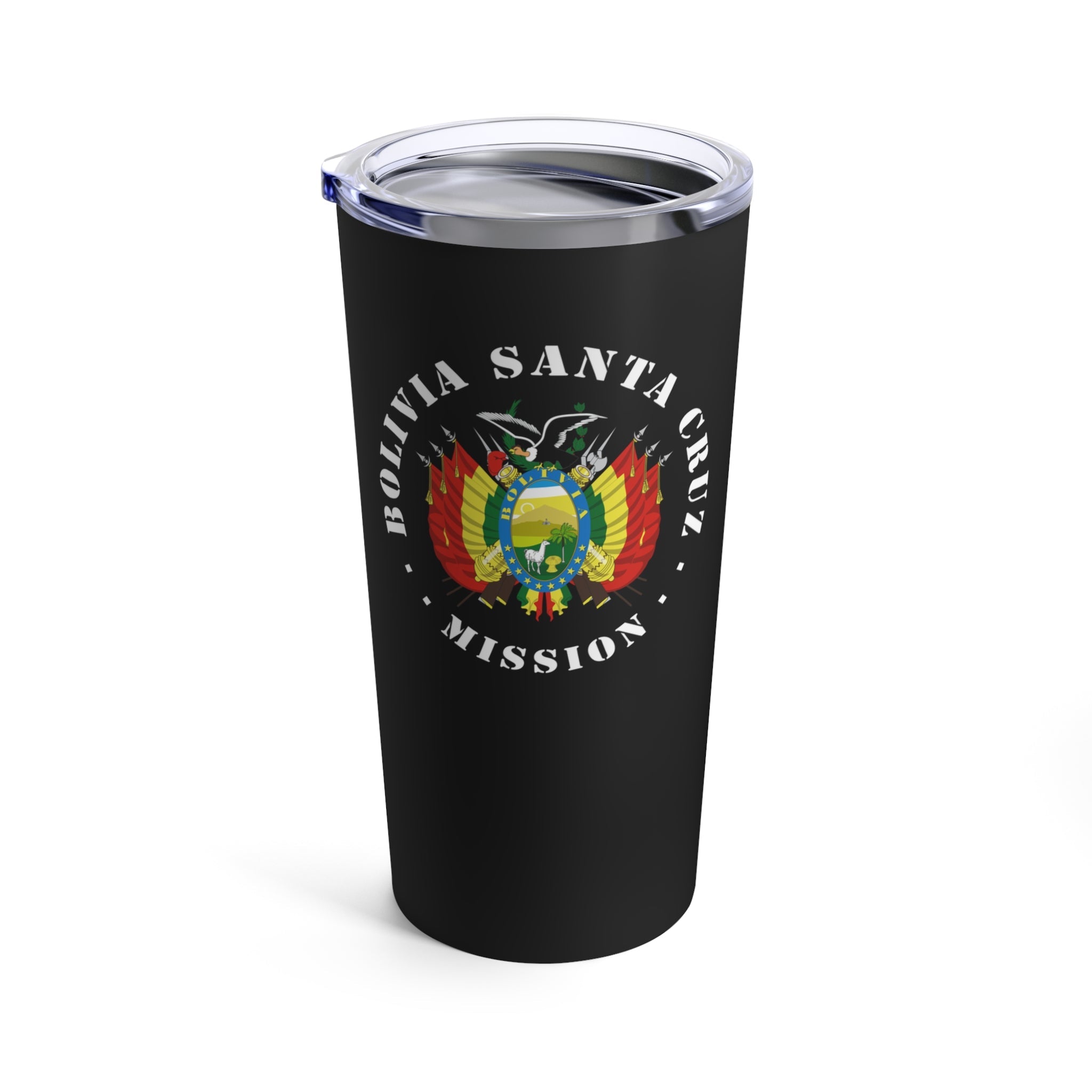 Bolivia Santa Cruz Mission Flag Logo Tumbler 20oz Black - Latter-Day Saint LDS Missionary Gift - Book of Mormon