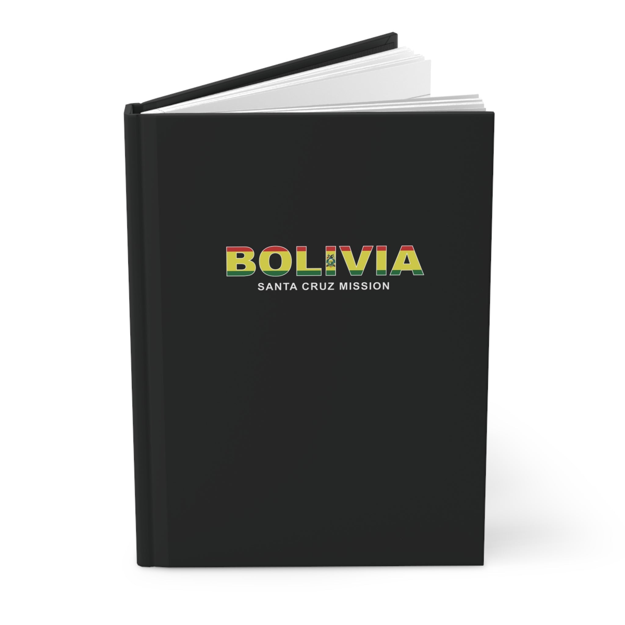 Bolivia Santa Cruz Mission Flag Title Black Hardcover Journal Matte - Mission Wishlist - LDS Missionary Gift Store