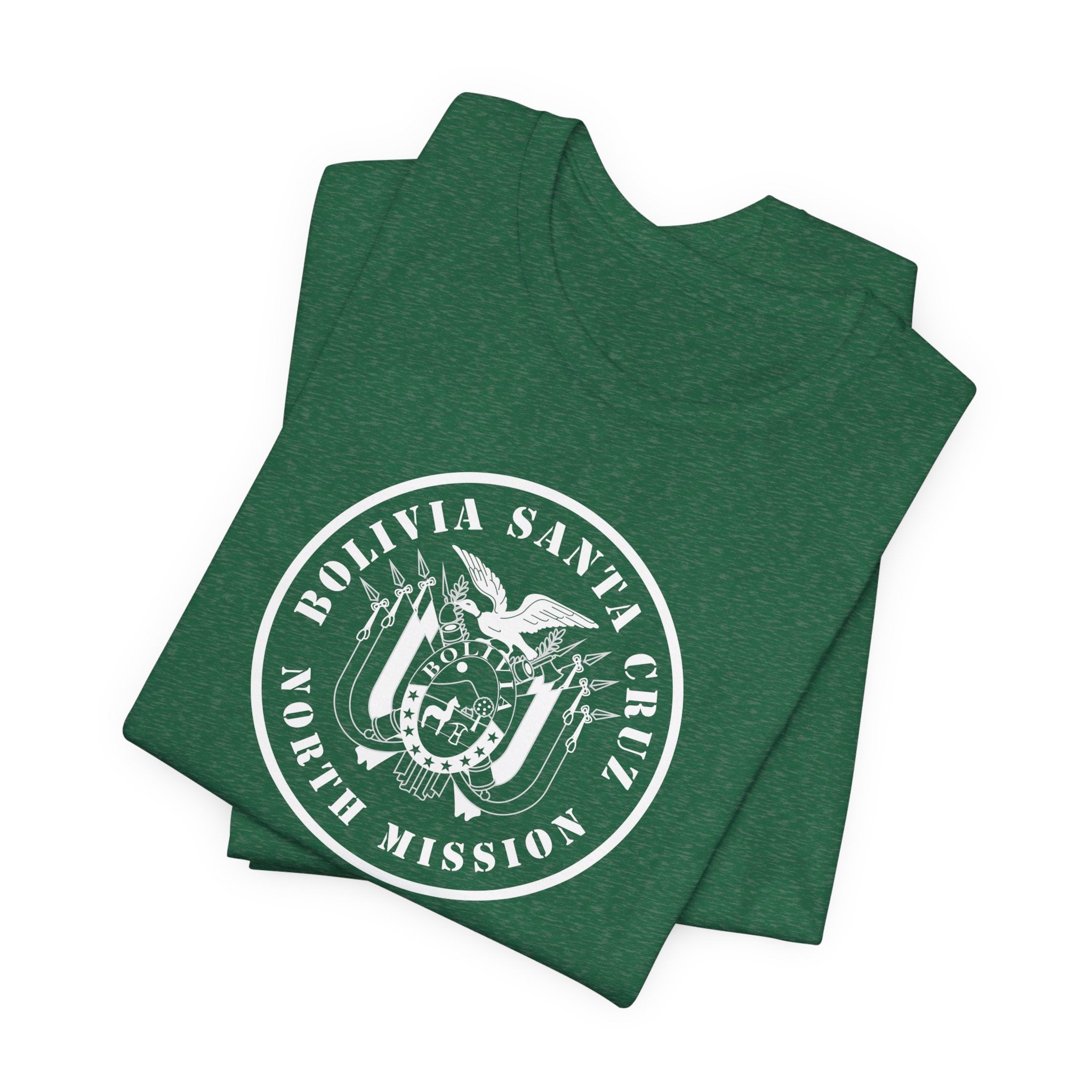 Bolivia Santa Cruz North Mission Circular Monochrome Logo T-Shirt - Latter-Day Saint LDS Missionary Gift - Book of Mormon