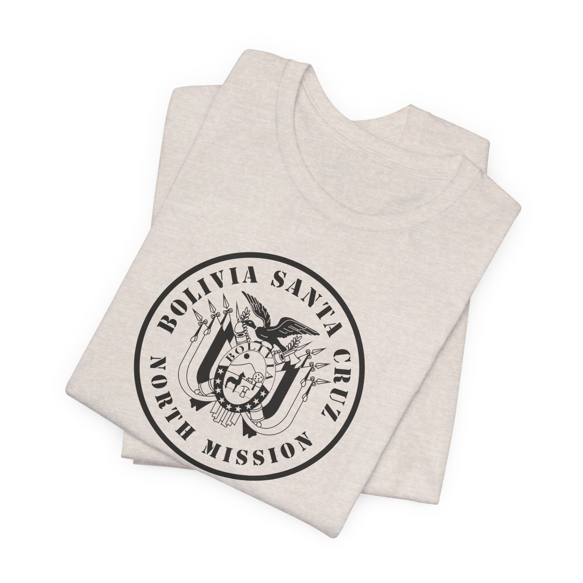 Bolivia Santa Cruz North Mission Circular Monochrome Logo T-Shirt - Latter-Day Saint LDS Missionary Gift - Book of Mormon