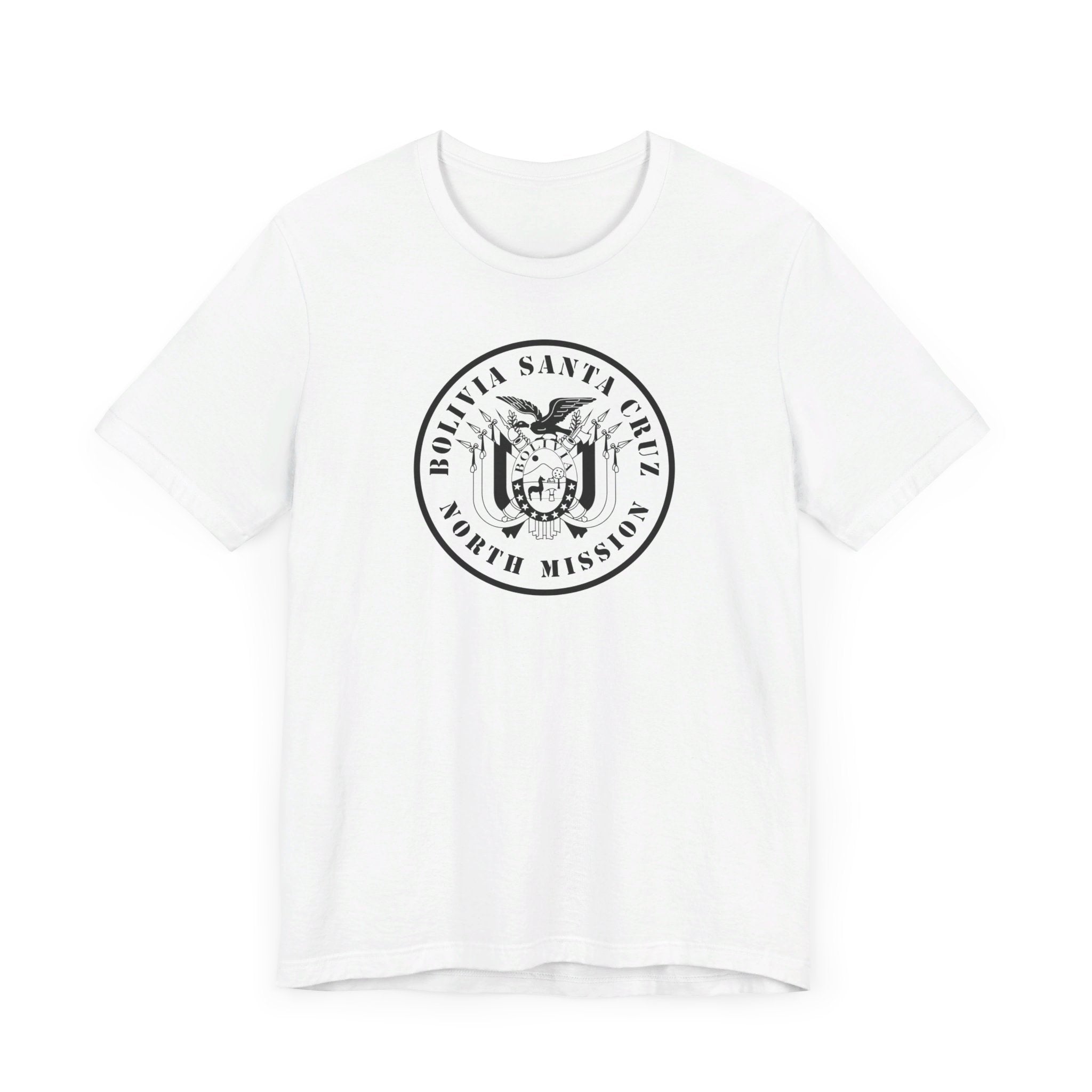 Bolivia Santa Cruz North Mission Circular Monochrome Logo T-Shirt - Latter-Day Saint LDS Missionary Gift - Book of Mormon