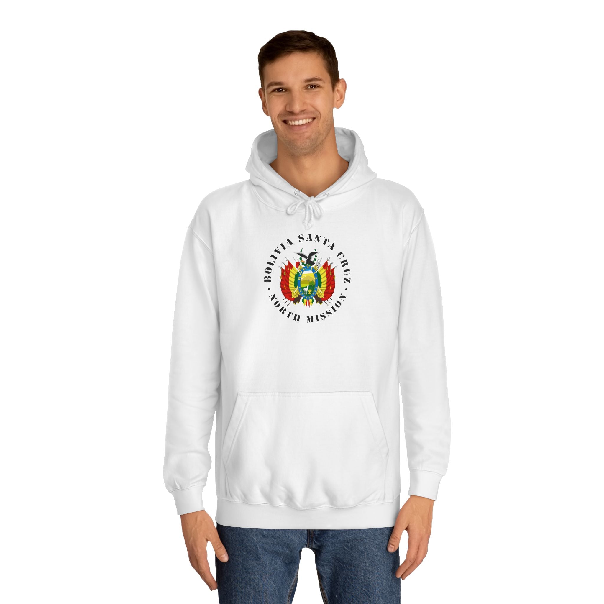 Bolivia Santa Cruz North Mission Flag Logo (Black Border) College Hoodie - Mission Wishlist - LDS Missionary Gift Store