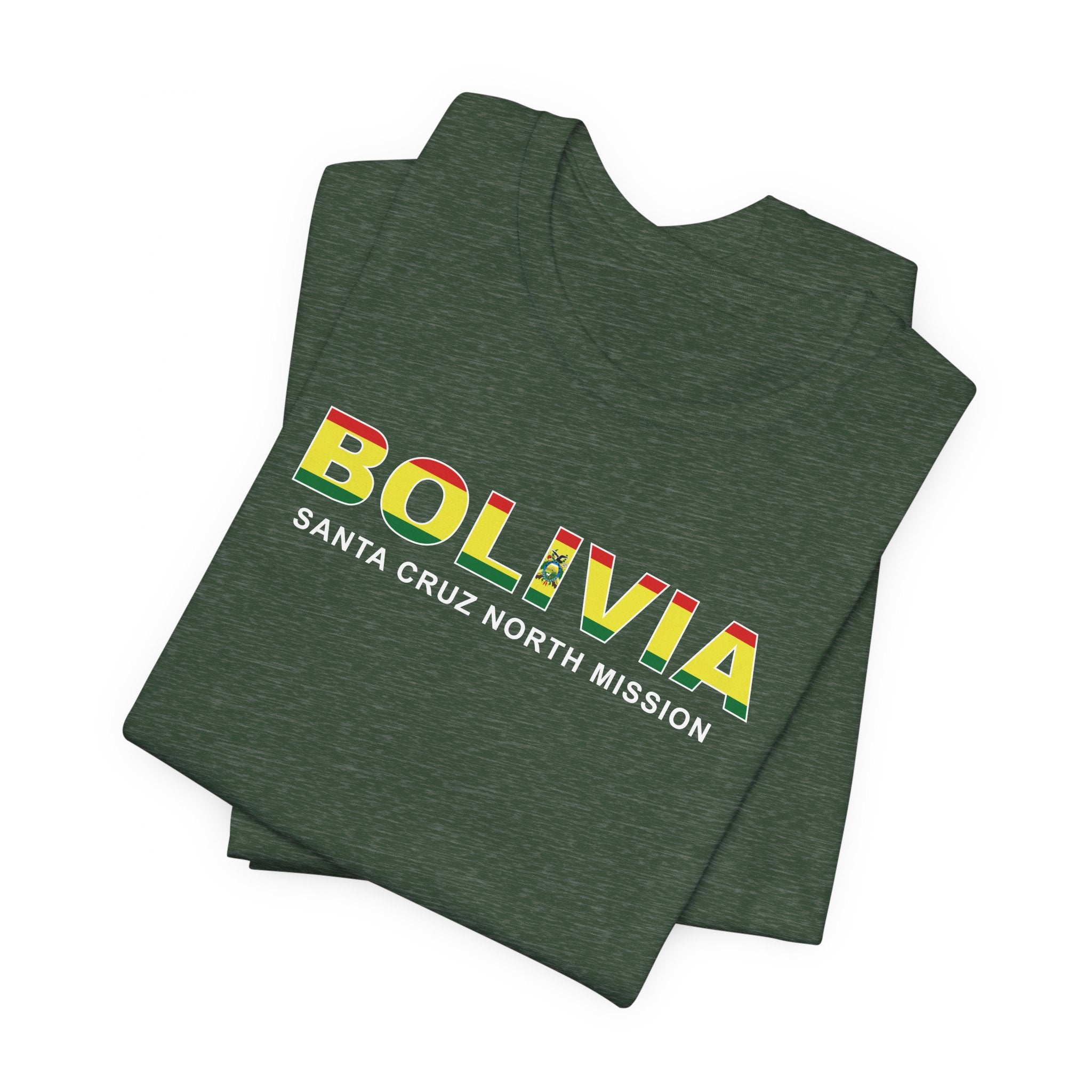 Bolivia Santa Cruz North Mission Flag Title T-shirt - Mission Wishlist - LDS Missionary Gift Store