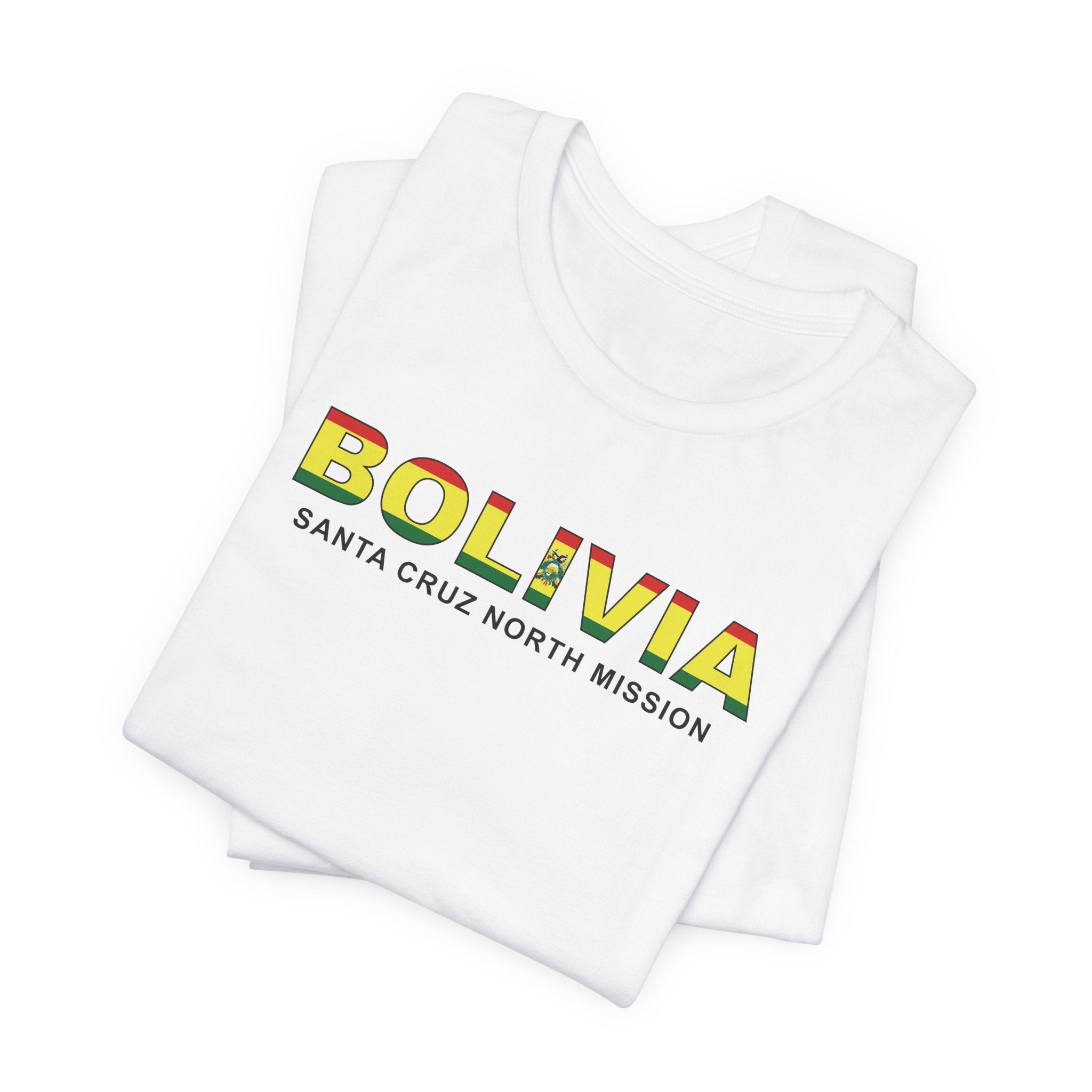 Bolivia Santa Cruz North Mission Flag Title T-shirt - Mission Wishlist - LDS Missionary Gift Store
