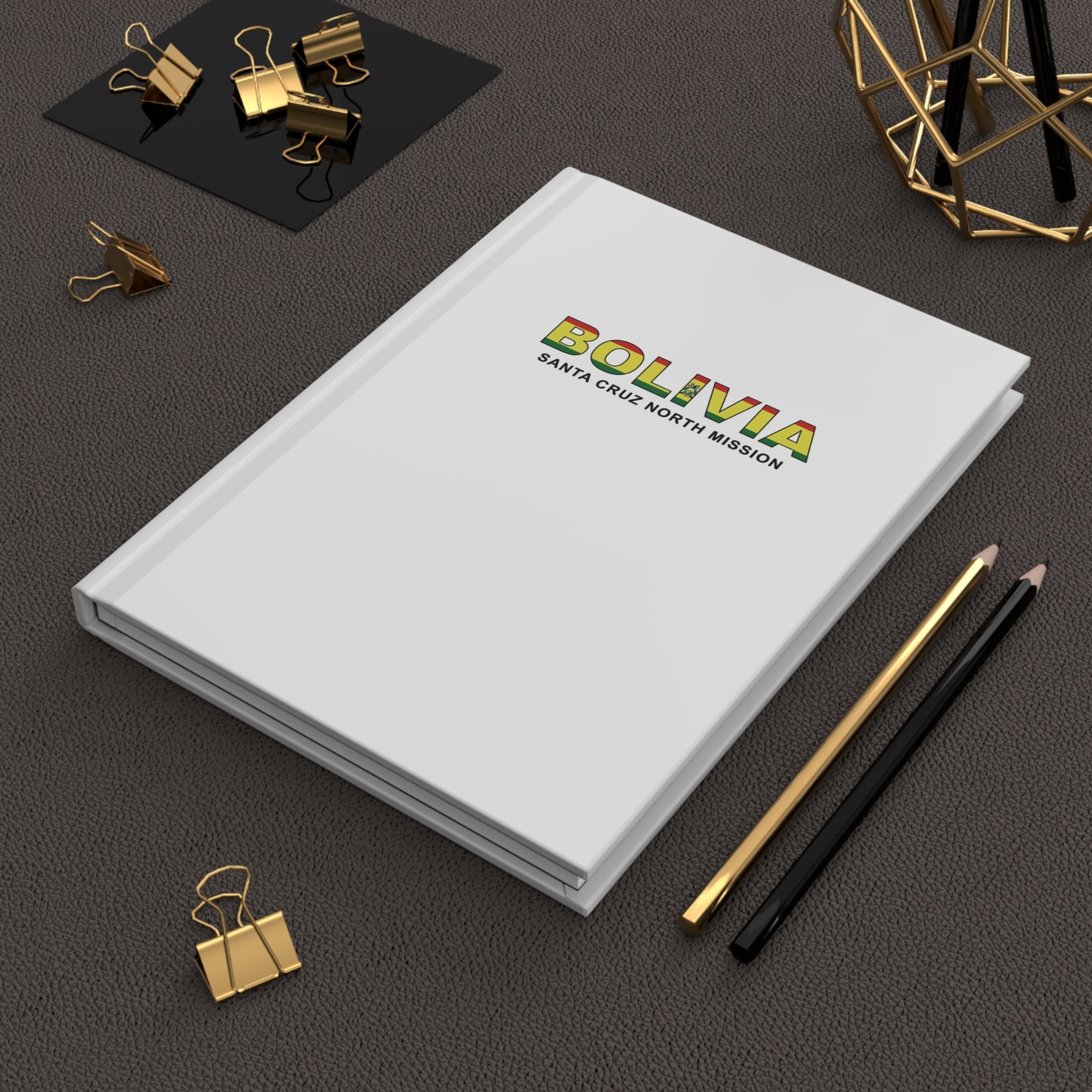 Bolivia Santa Cruz North Mission Flag Title White Hardcover Journal Matte - Latter-Day Saint LDS Missionary Gift - Book of Mormon