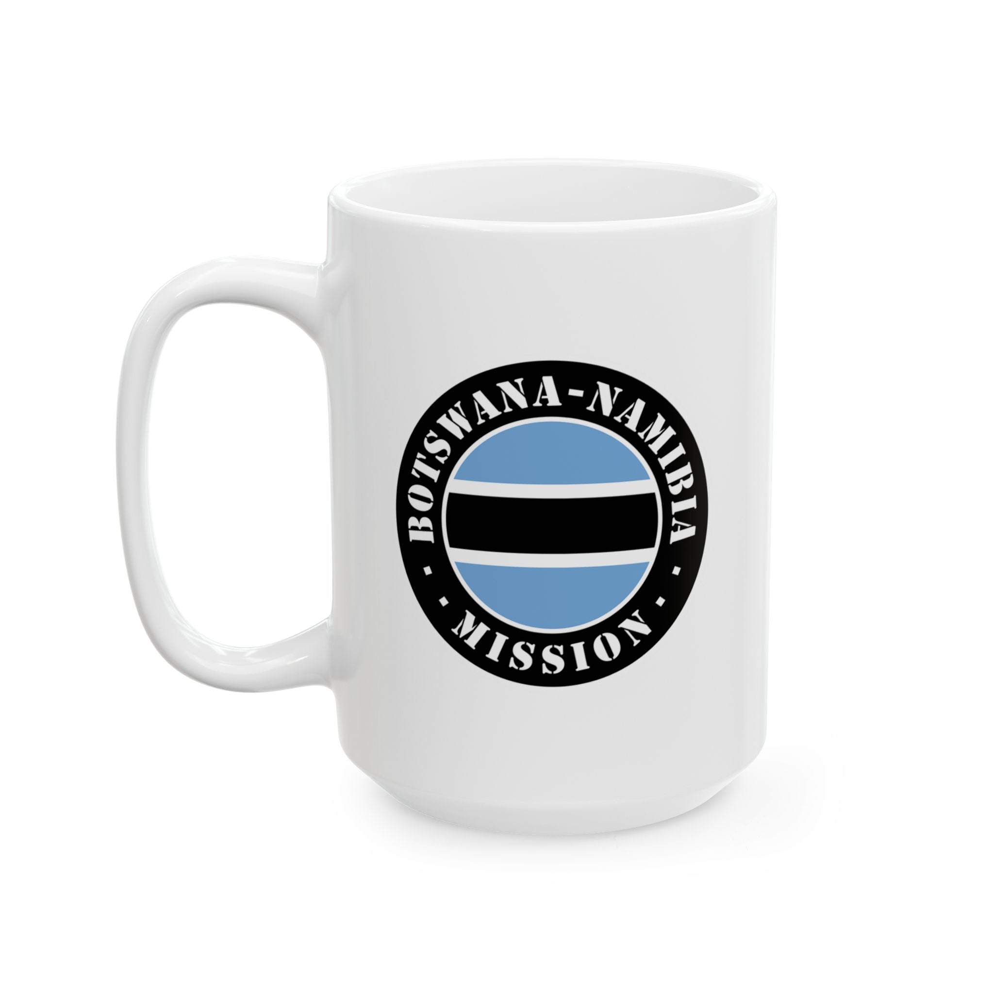 Botswana - Namibia Mission Circular Flag White Ceramic Mug - Mission Wishlist - LDS Missionary Gift Store