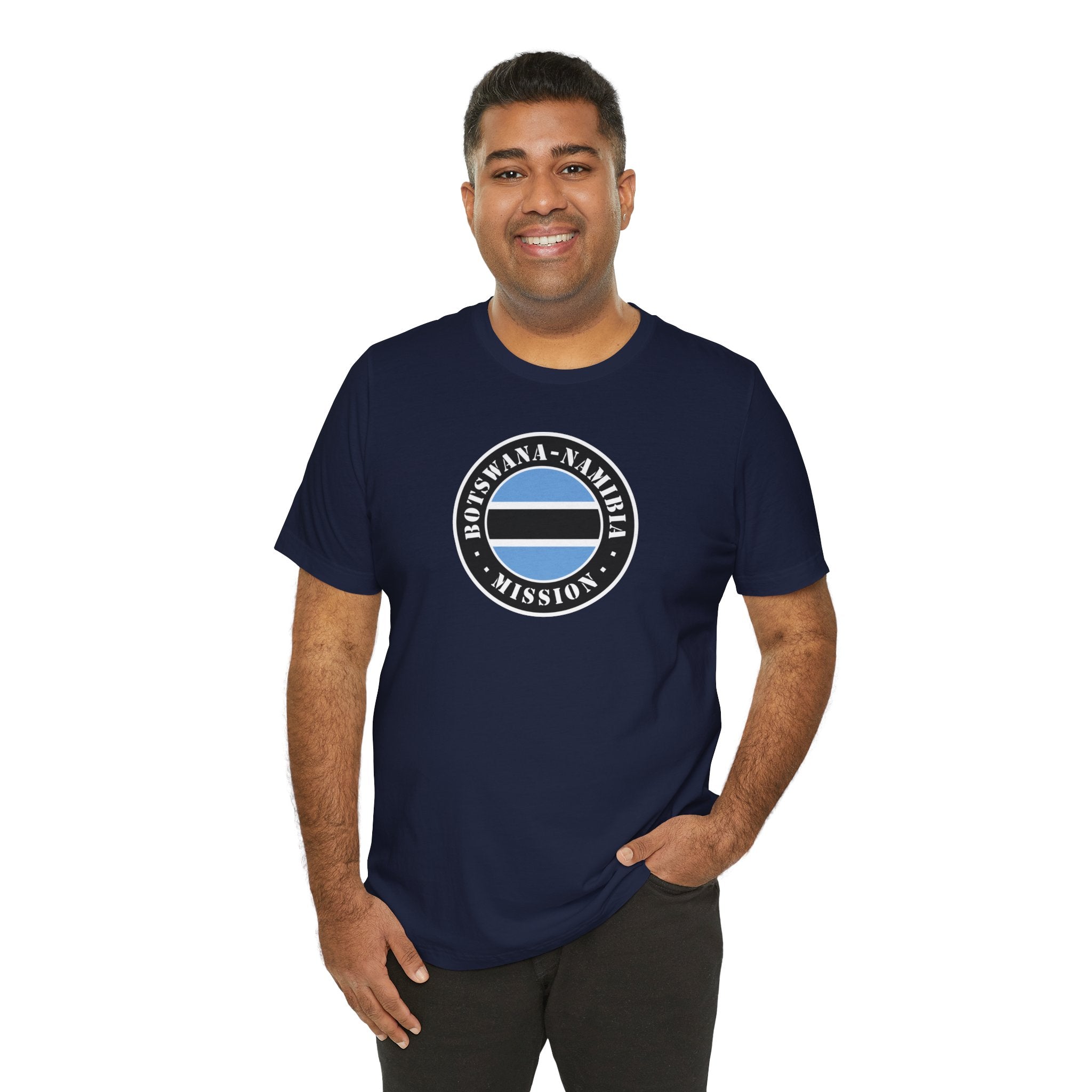Botswana - Namibia Mission Flag Logo (Black Border) T-shirt - Mission Wishlist - LDS Missionary Gift Store