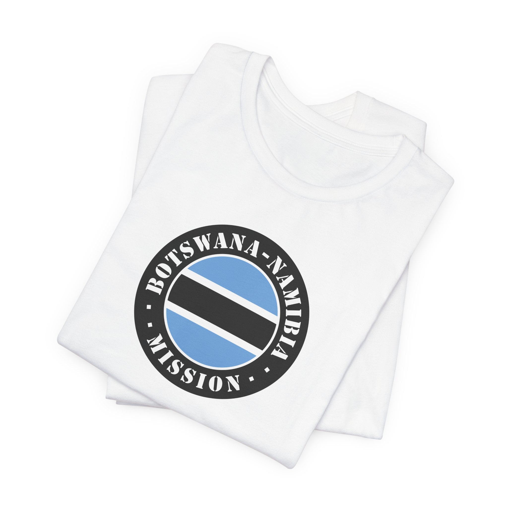 Botswana - Namibia Mission Flag Logo (Black Border) T-shirt - Mission Wishlist - LDS Missionary Gift Store