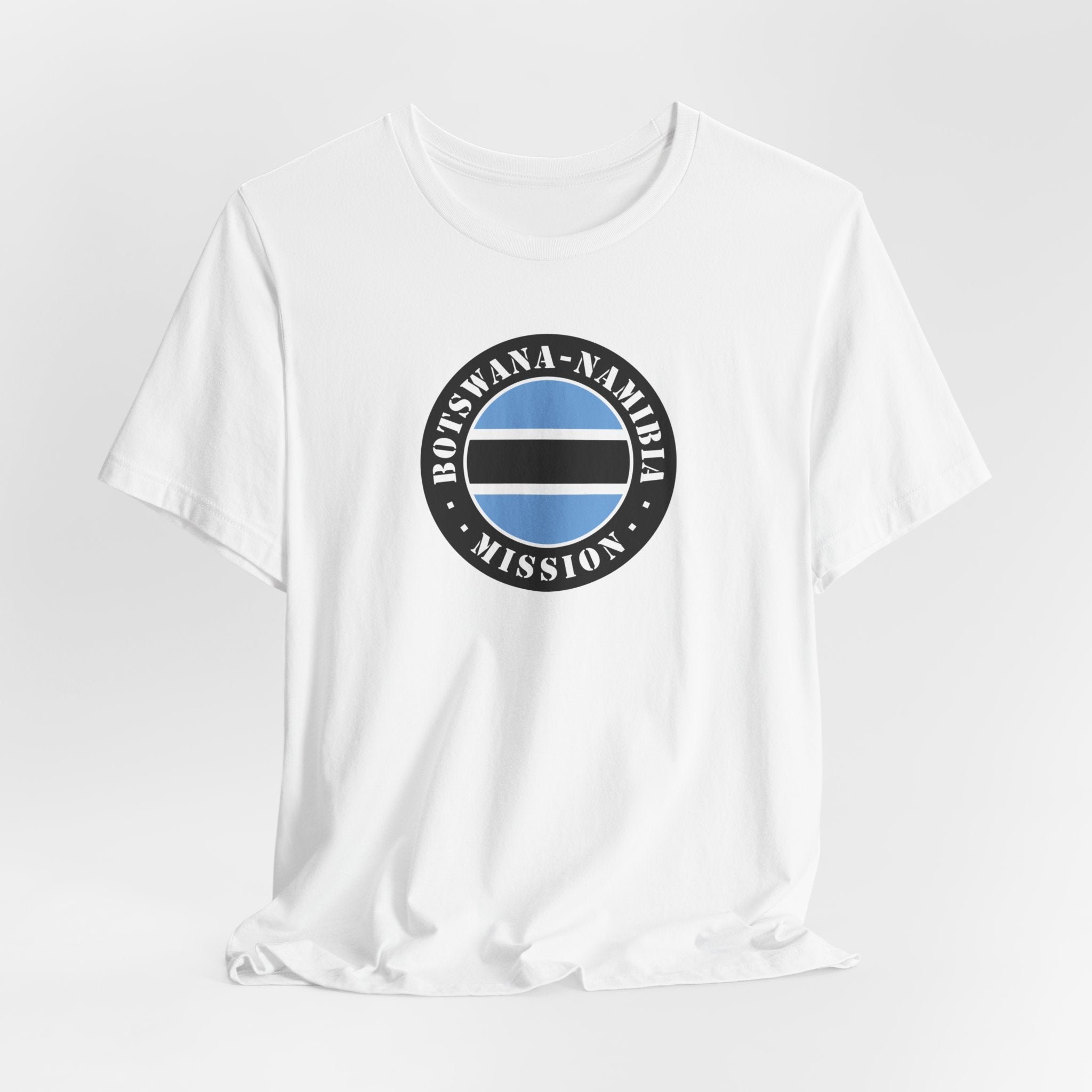 Botswana - Namibia Mission Flag Logo (Black Border) T-shirt - Mission Wishlist - LDS Missionary Gift Store