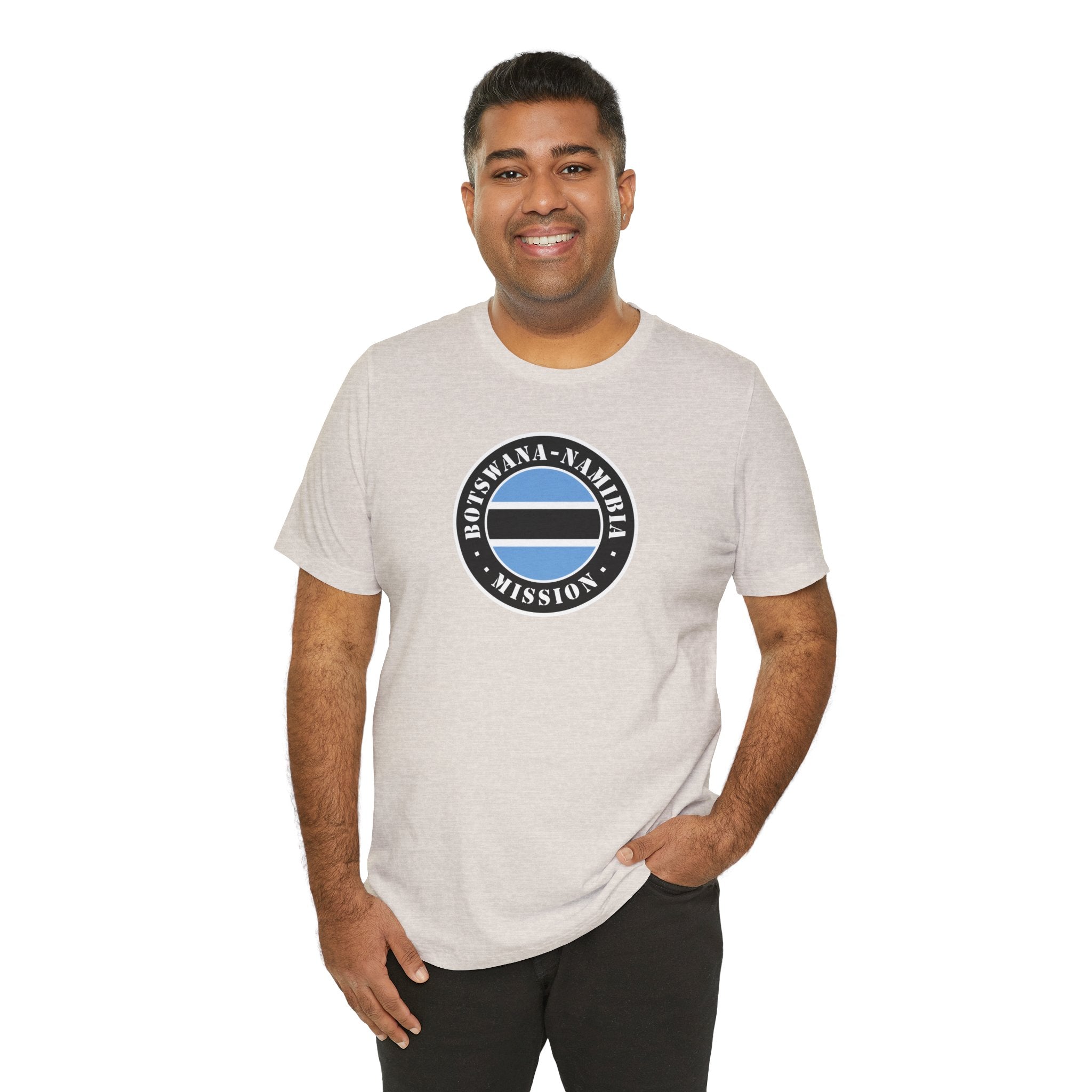 Botswana - Namibia Mission Flag Logo (Black Border) T-shirt - Mission Wishlist - LDS Missionary Gift Store