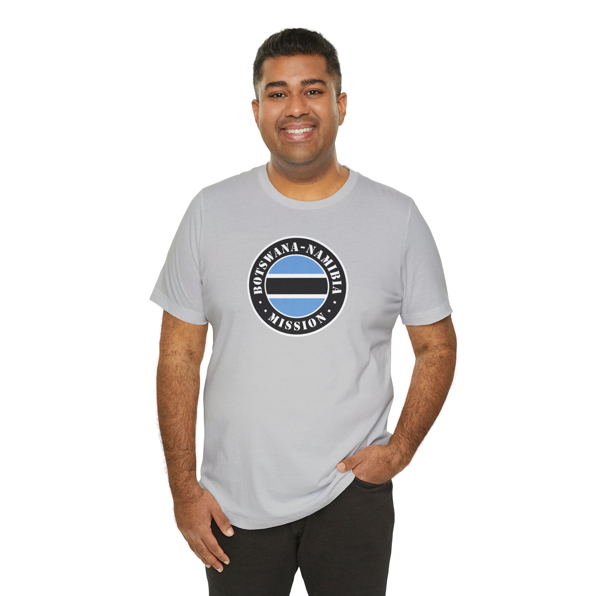 Botswana - Namibia Mission Flag Logo (Black Border) T-shirt - Mission Wishlist - LDS Missionary Gift Store