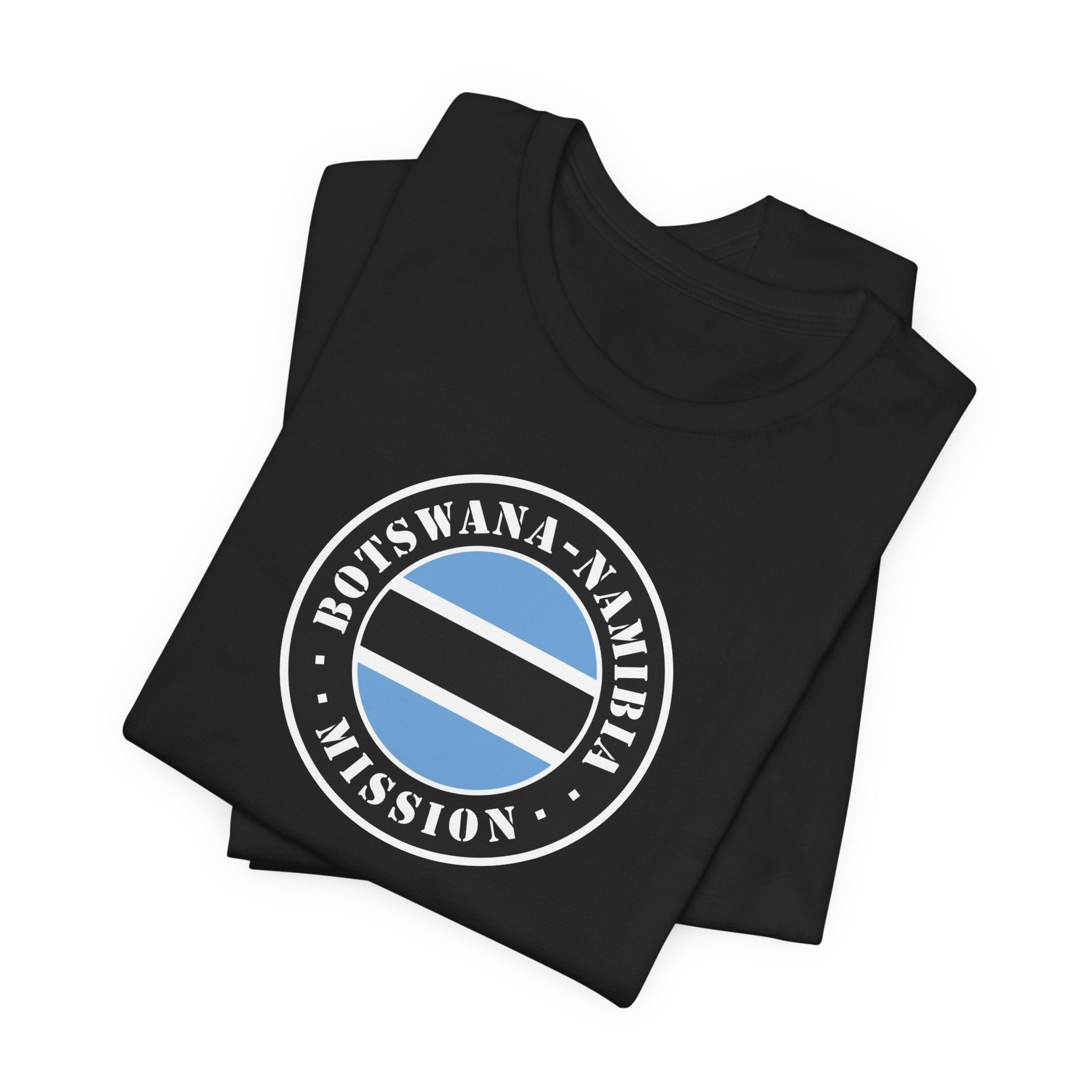 Botswana - Namibia Mission Flag Logo (Black Border) T-shirt - Mission Wishlist - LDS Missionary Gift Store