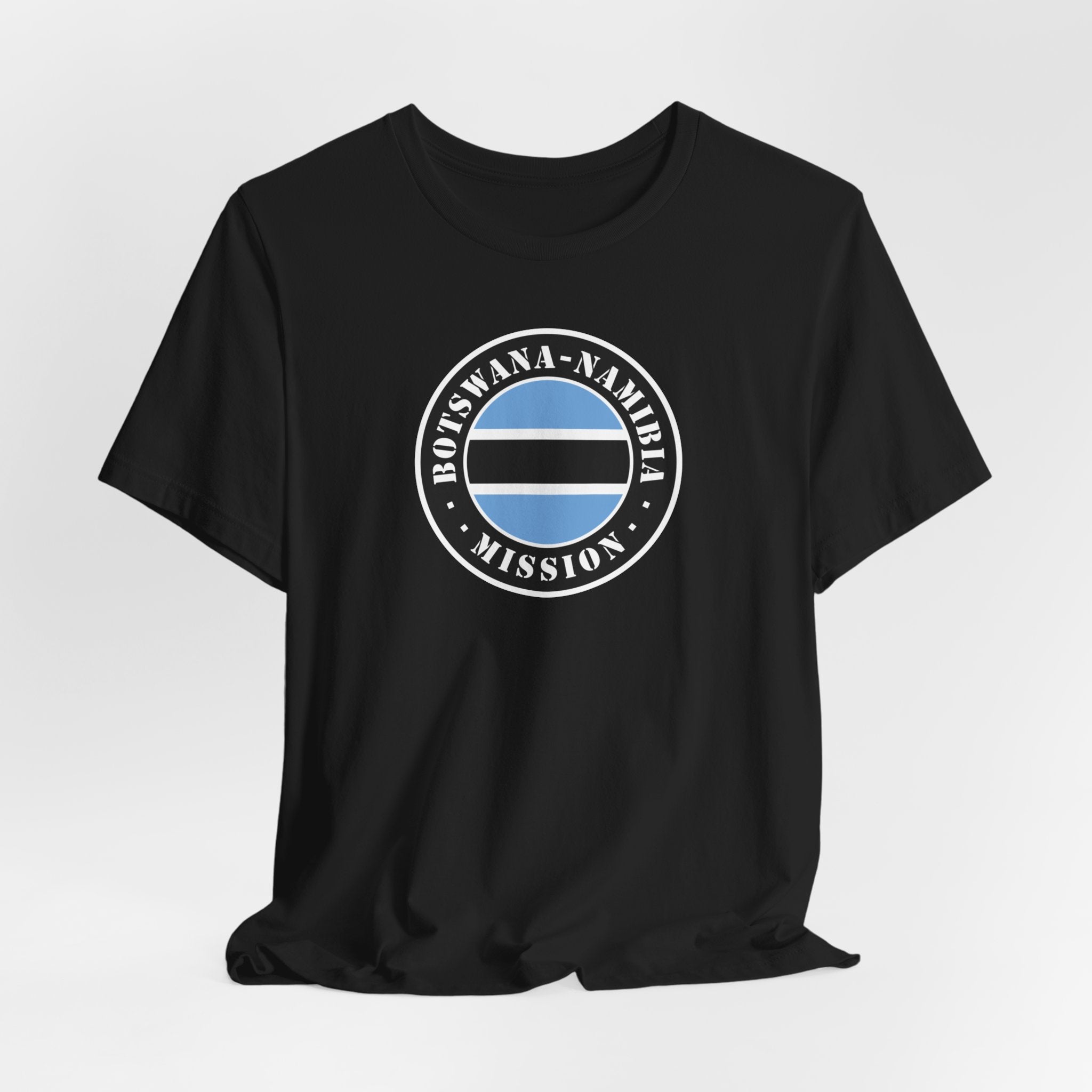 Botswana - Namibia Mission Flag Logo (Black Border) T-shirt - Mission Wishlist - LDS Missionary Gift Store