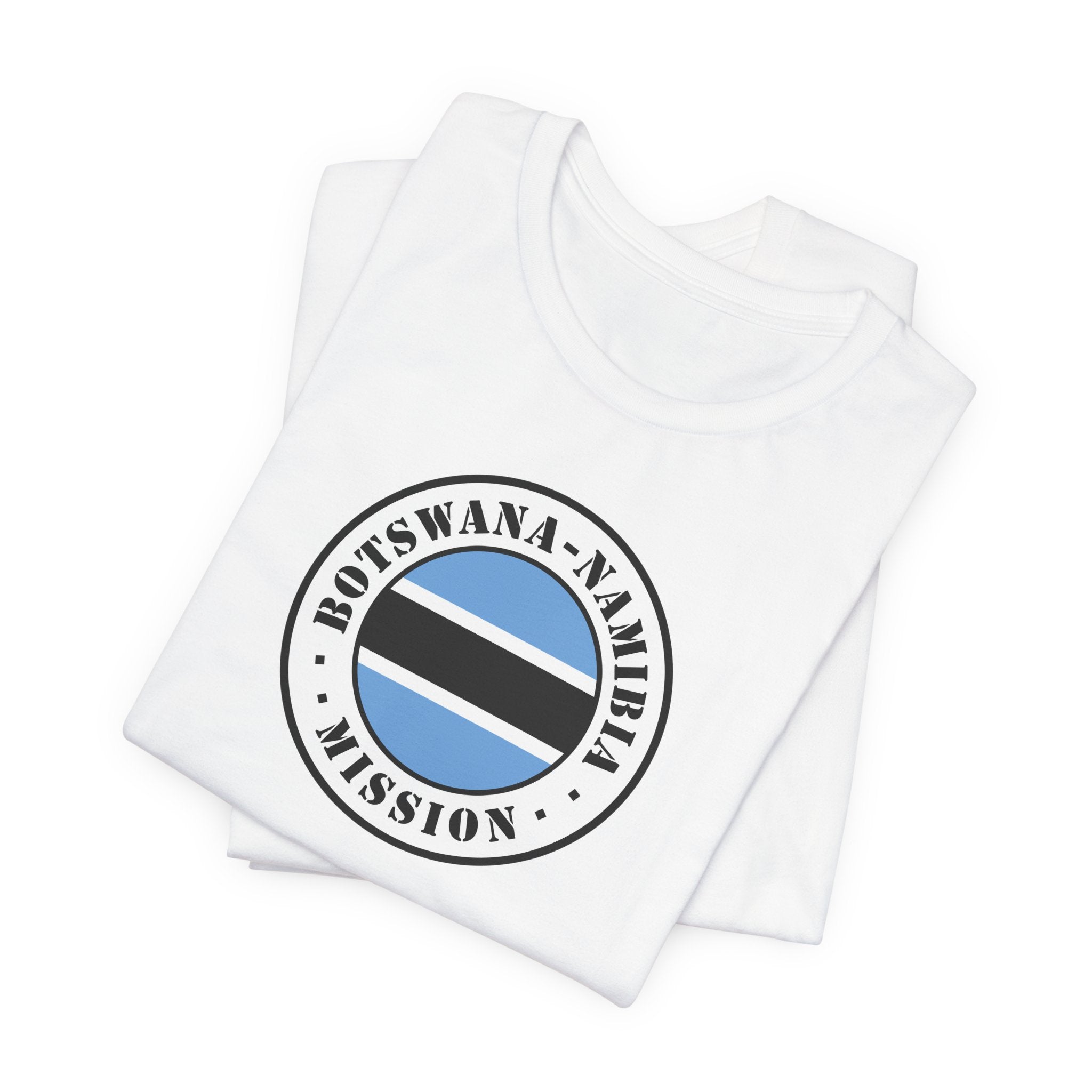 Botswana - Namibia Mission Flag Logo (White Border) T-shirt - Mission Wishlist - LDS Missionary Gift Store