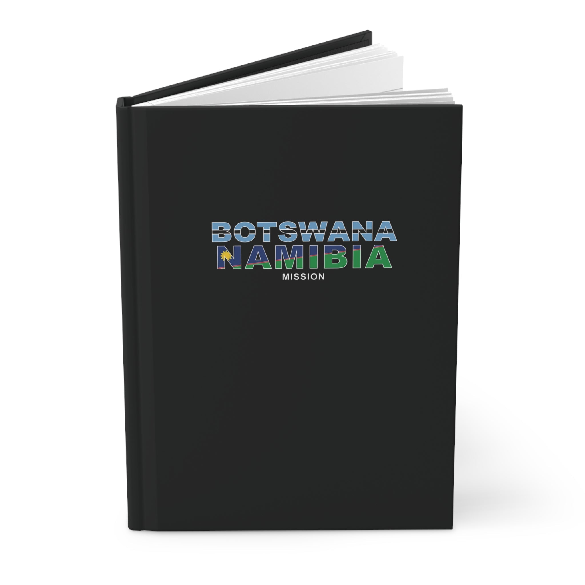 Botswana - Namibia Mission Flag Title Black Hardcover Journal Matte - Mission Wishlist - LDS Missionary Gift Store