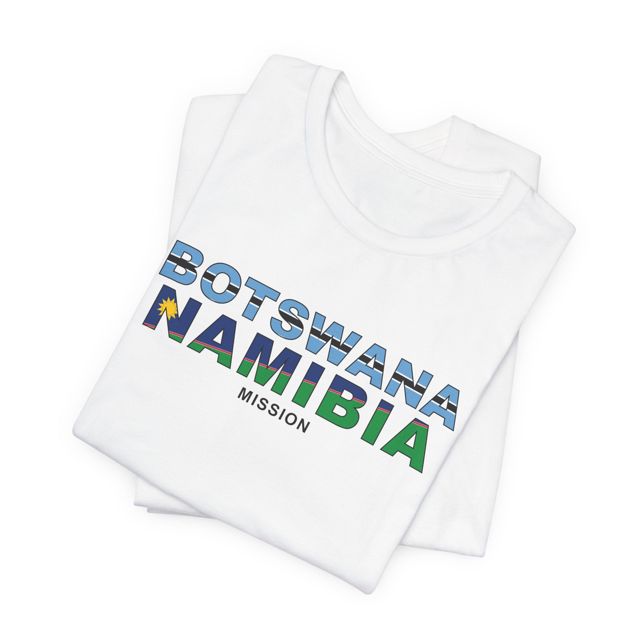 Botswana - Namibia Mission Flag Title T-shirt - Mission Wishlist - LDS Missionary Gift Store