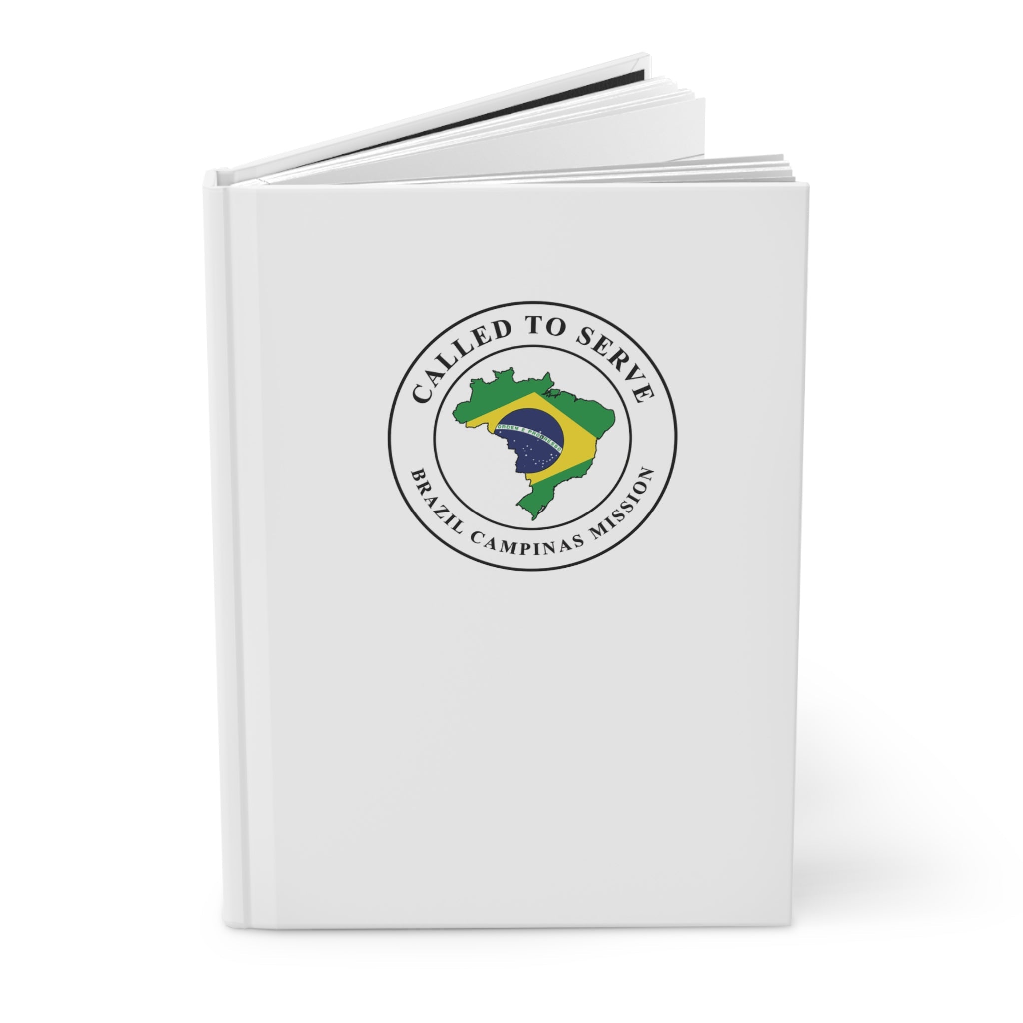 Brazil Campinas Mission Flag Map Called to Serve White Hardcover Journal Matte - Mission Wishlist - LDS Missionary Gift Store