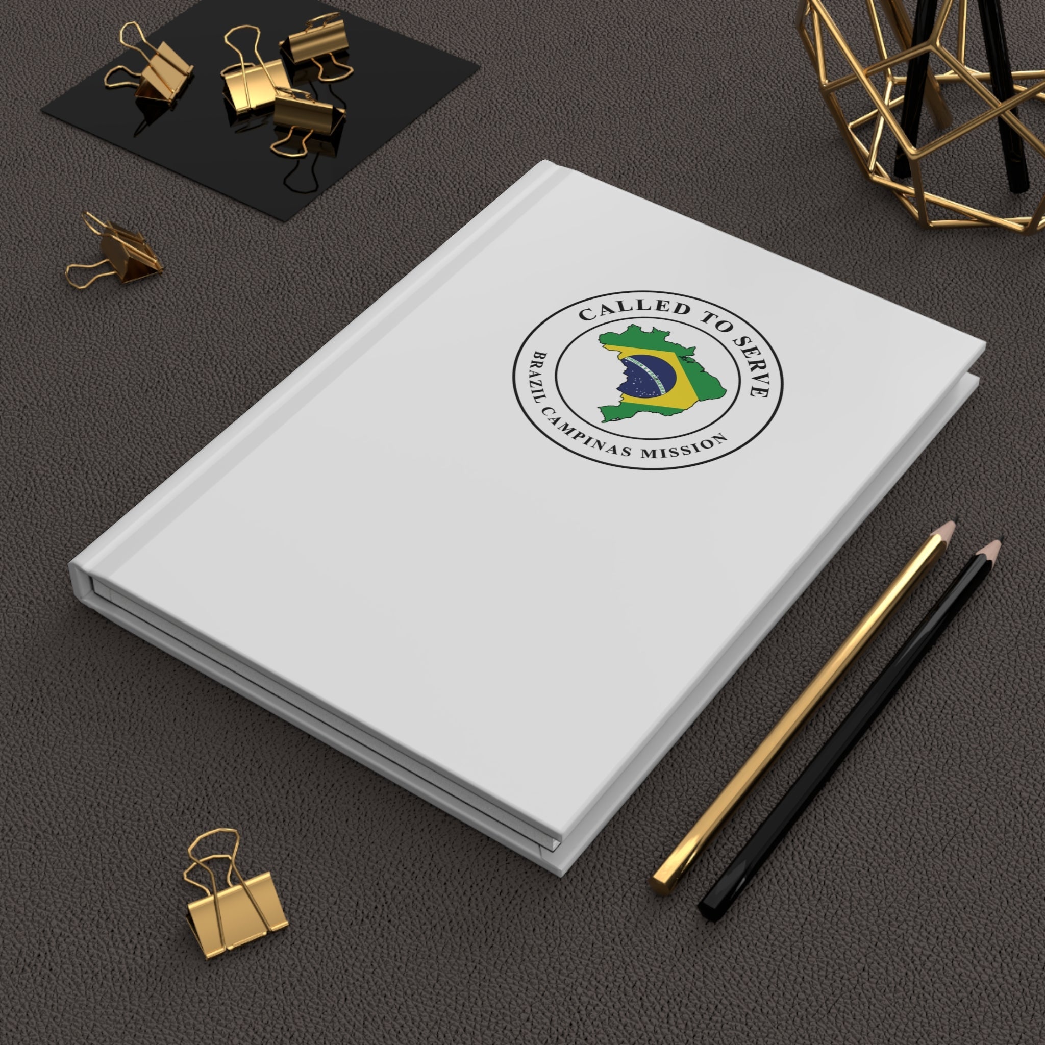 Brazil Campinas Mission Flag Map Called to Serve White Hardcover Journal Matte - Mission Wishlist - LDS Missionary Gift Store
