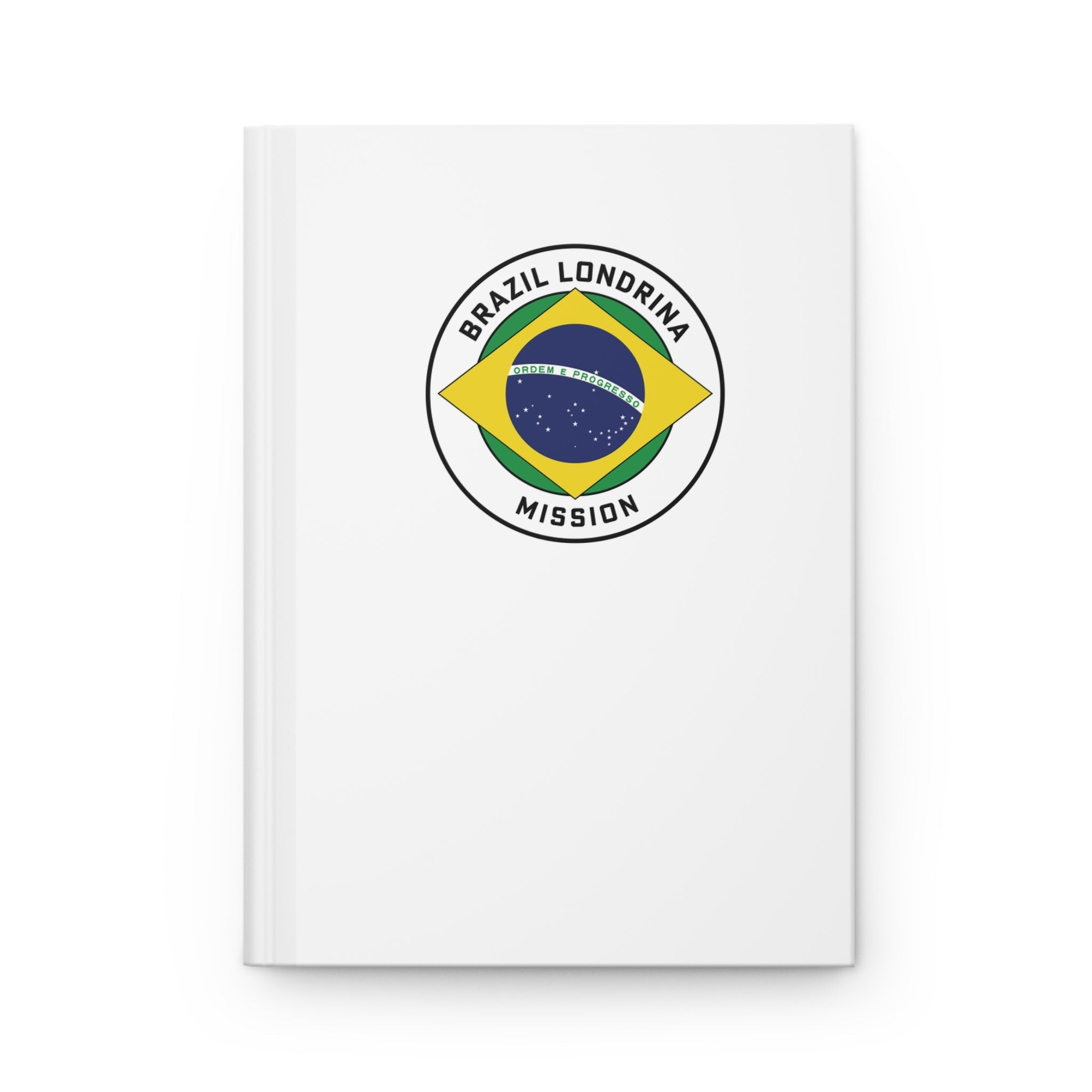 Brazil Londrina Mission Logo Design White Hardcover Journal Matte - Latter-Day Saint LDS Missionary Gift - Book of Mormon