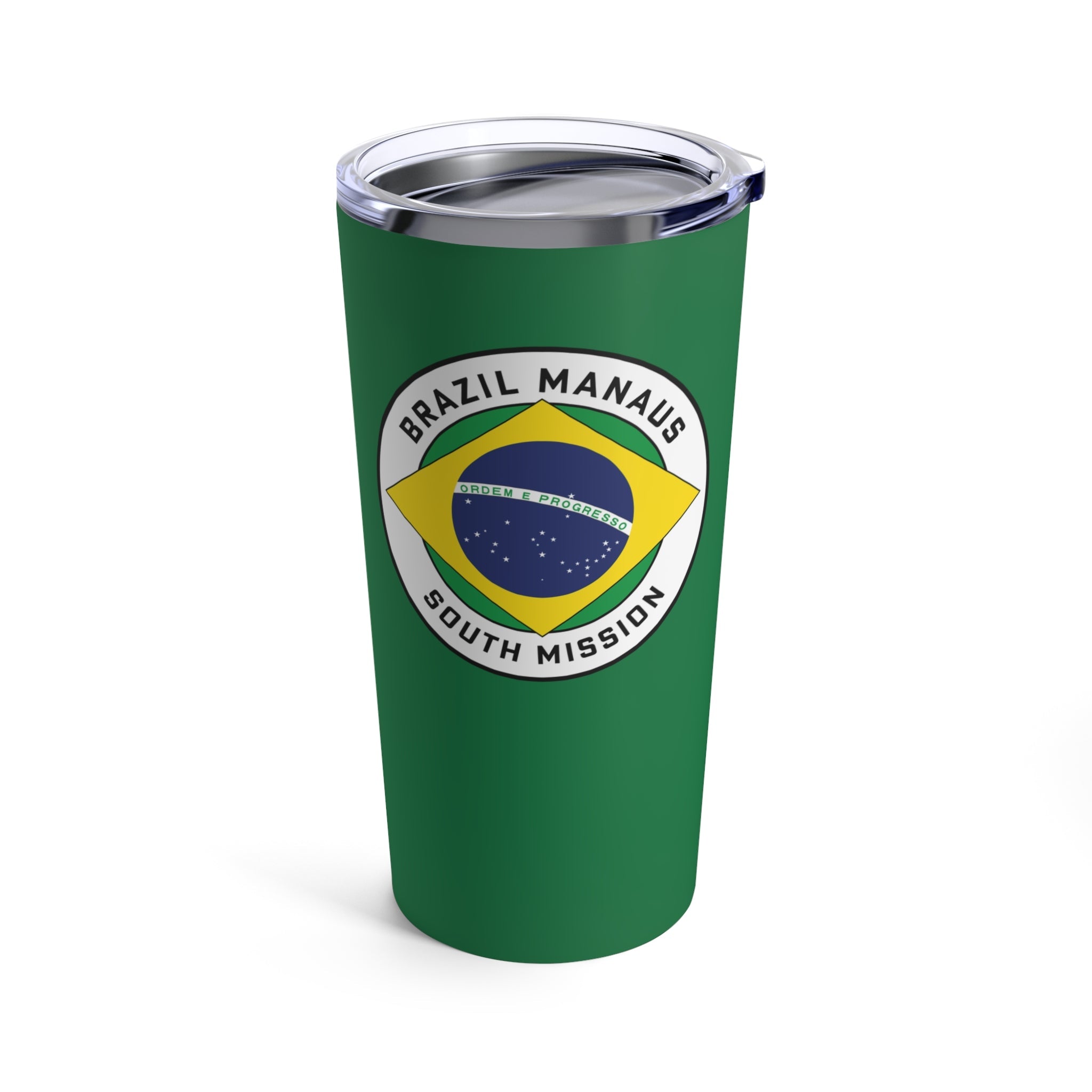 Brazil Manaus South Mission Flag Logo Tumbler 20oz Green - Latter-Day Saint LDS Missionary Gift - Book of Mormon