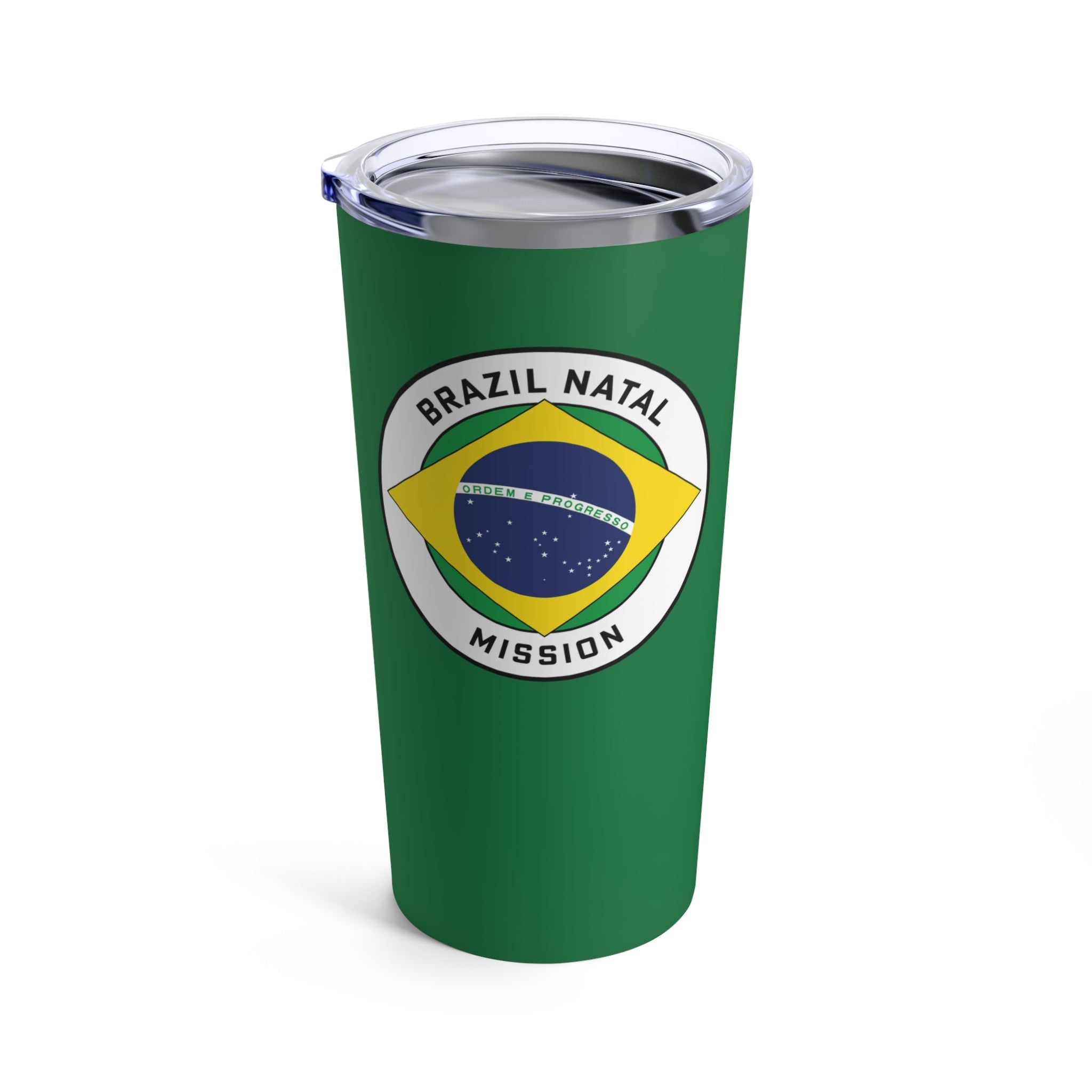 Brazil Natal Mission Flag Logo Tumbler 20oz Green - Mission Wishlist - LDS Missionary Gift Store