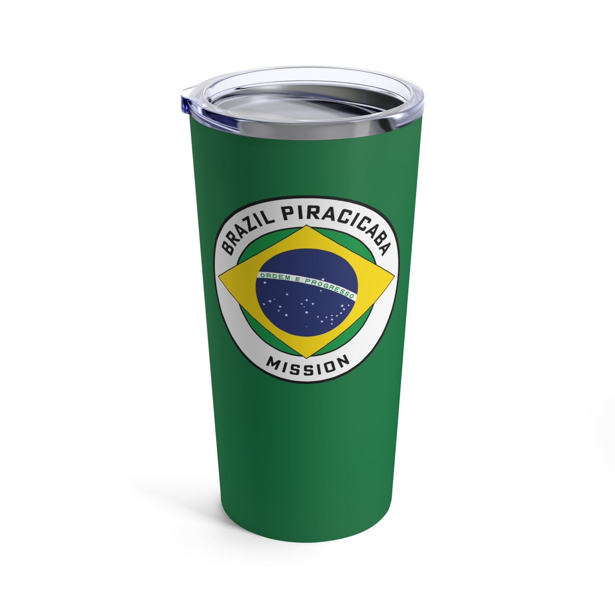 Brazil Piracicaba Mission Flag Logo Tumbler 20oz Green - Mission Wishlist - LDS Missionary Gift Store