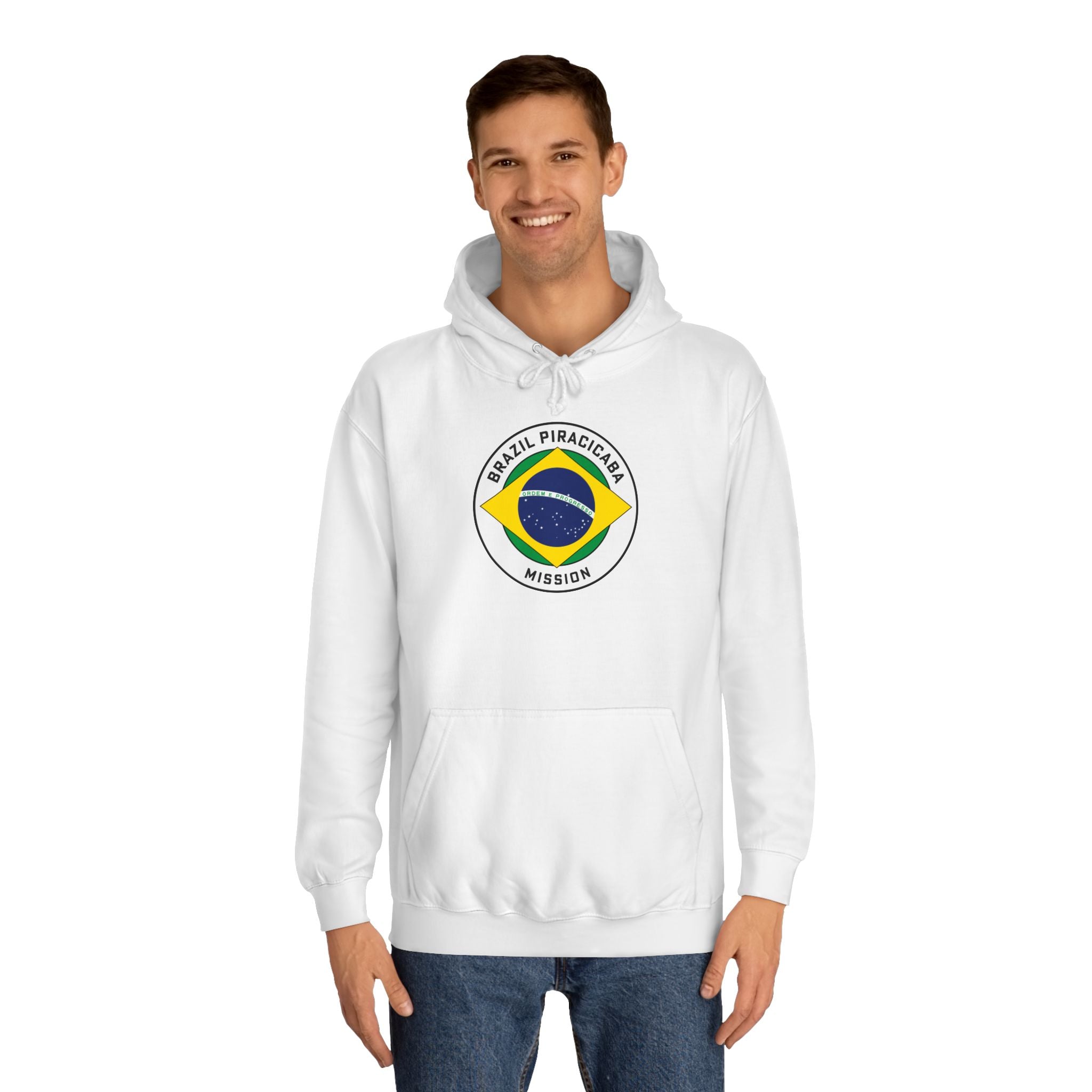 Brazil Piracicaba Mission Flag Logo (White Border) College Hoodie - Mission Wishlist - LDS Missionary Gift Store