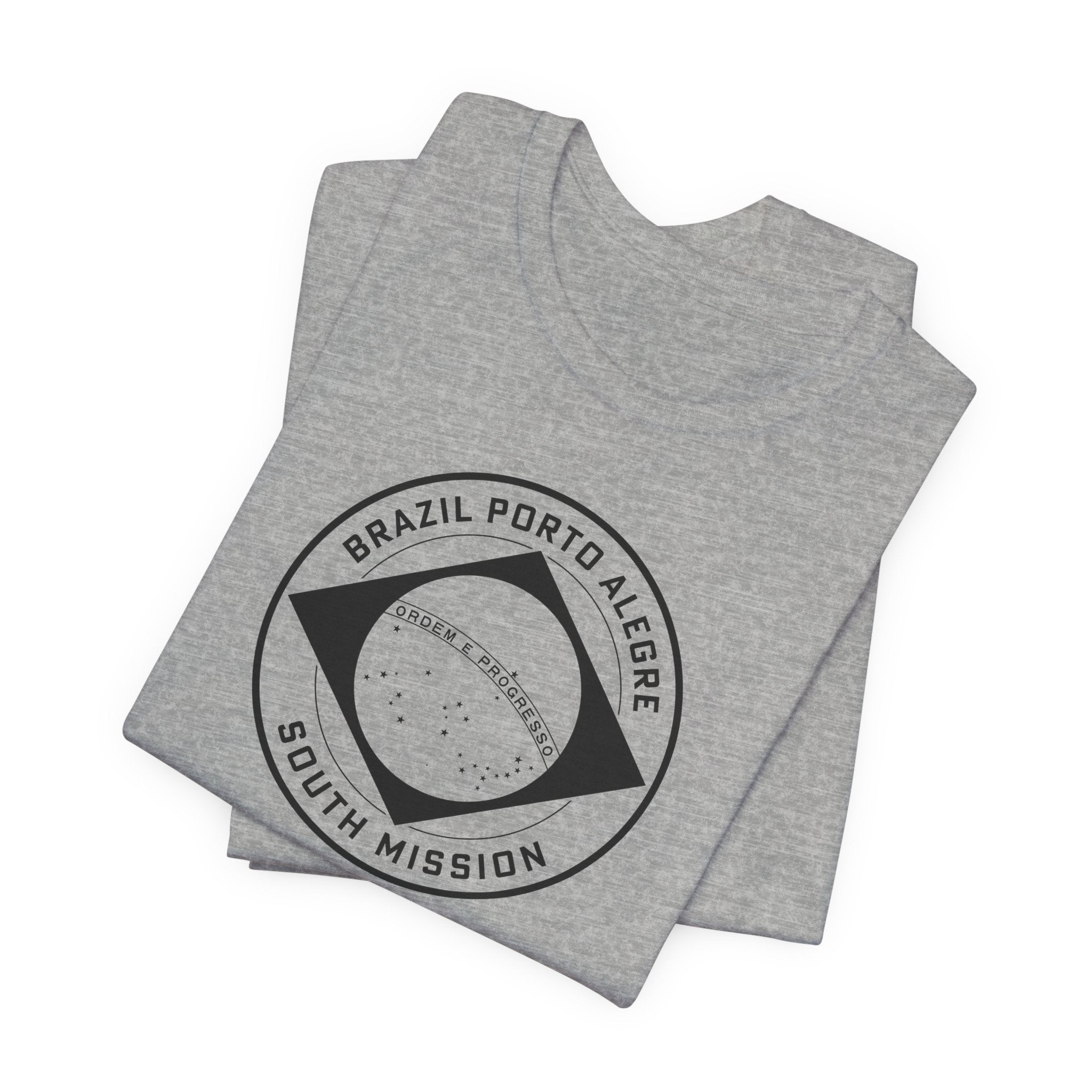 Brazil Porto Alegre South Mission Circular Monochrome Logo T-Shirt - Latter-Day Saint LDS Missionary Gift - Book of Mormon