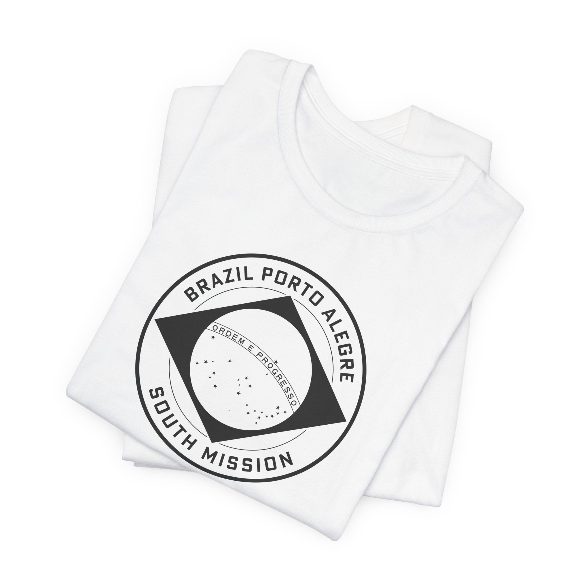 Brazil Porto Alegre South Mission Circular Monochrome Logo T-Shirt - Latter-Day Saint LDS Missionary Gift - Book of Mormon