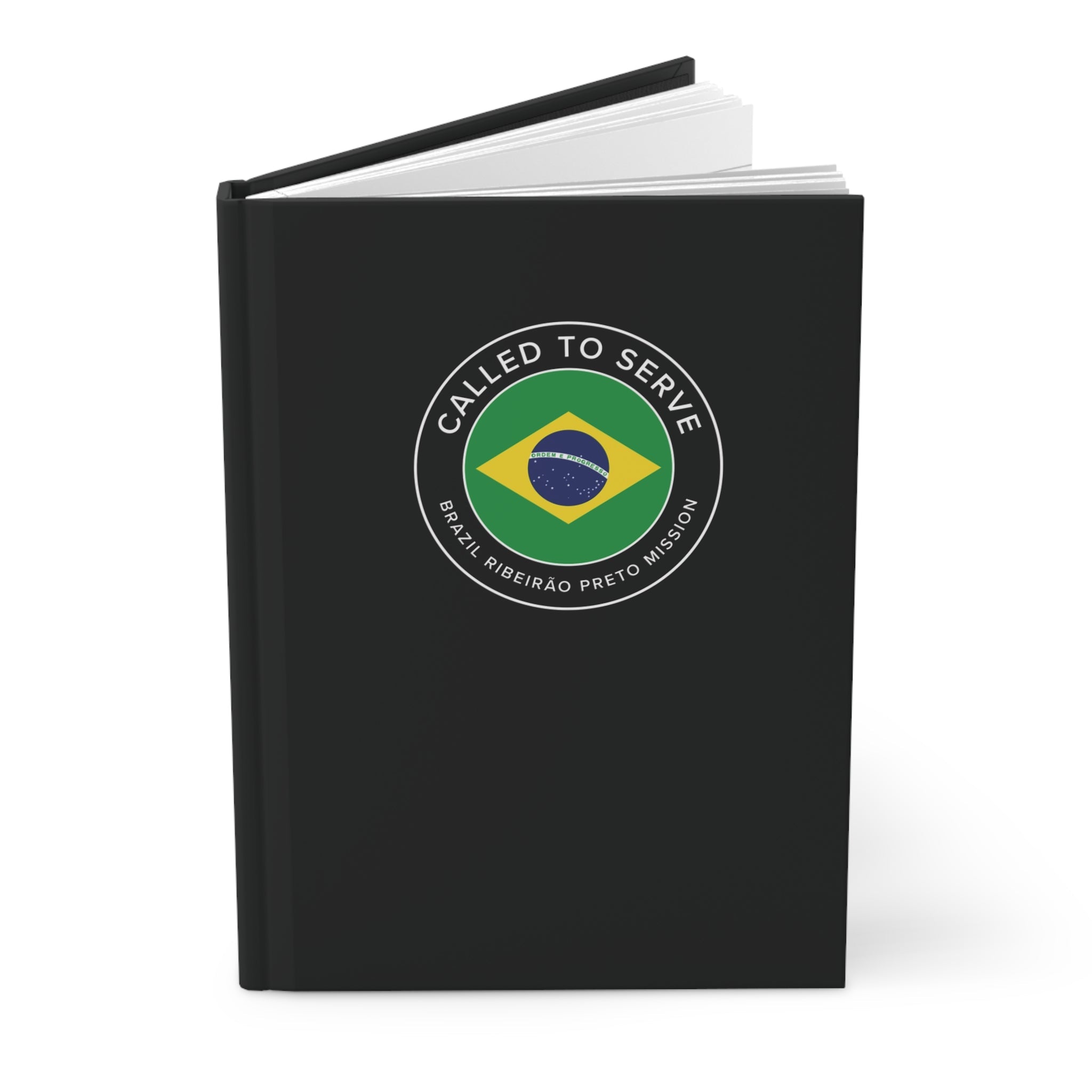 Brazil Ribeirao Preto Mission Circle Flag Called to Serve Black Hardcover Journal Matte - Mission Wishlist - LDS Missionary Gift Store