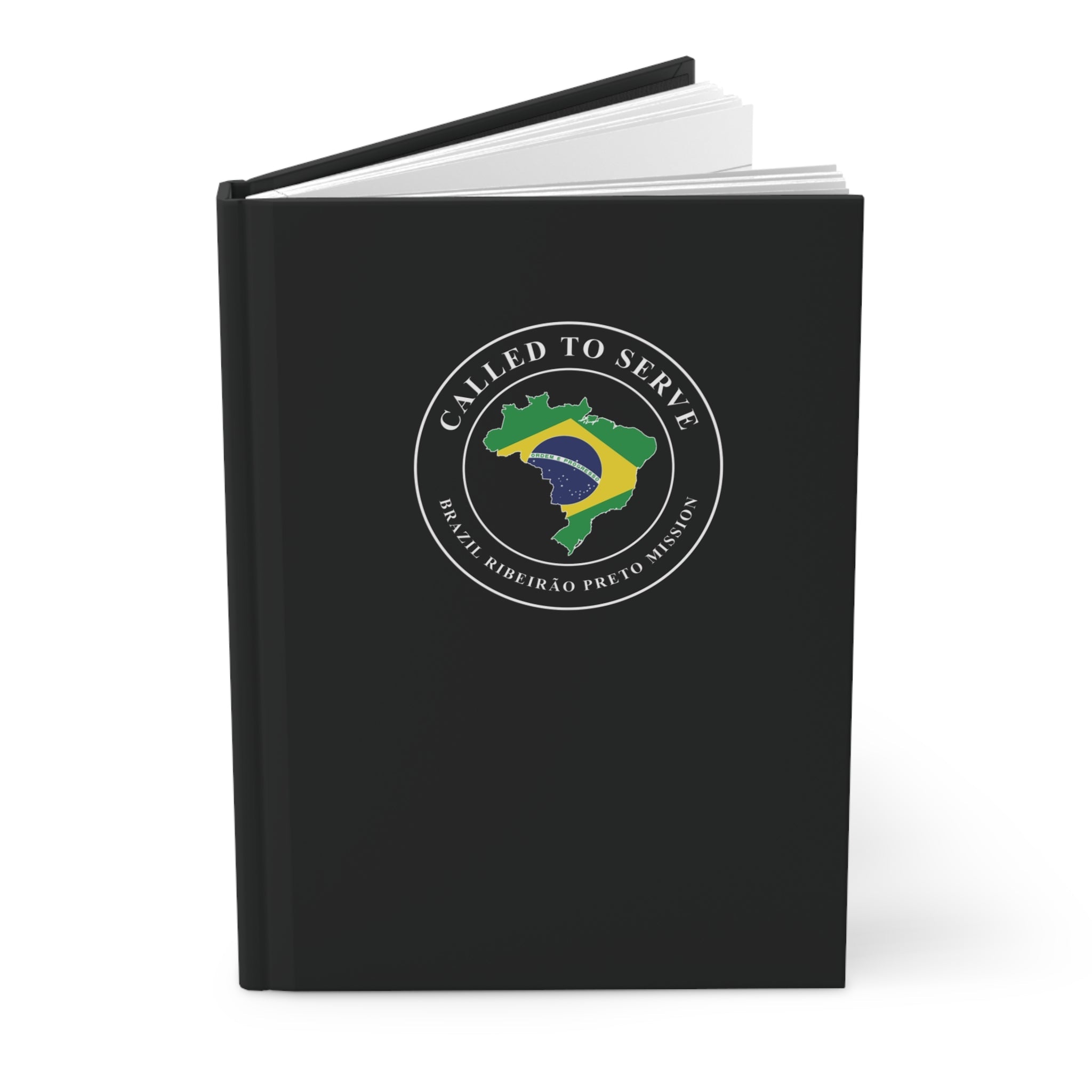Brazil Ribeirao Preto Mission Flag Map Called to Serve Black Hardcover Journal Matte - Mission Wishlist - LDS Missionary Gift Store