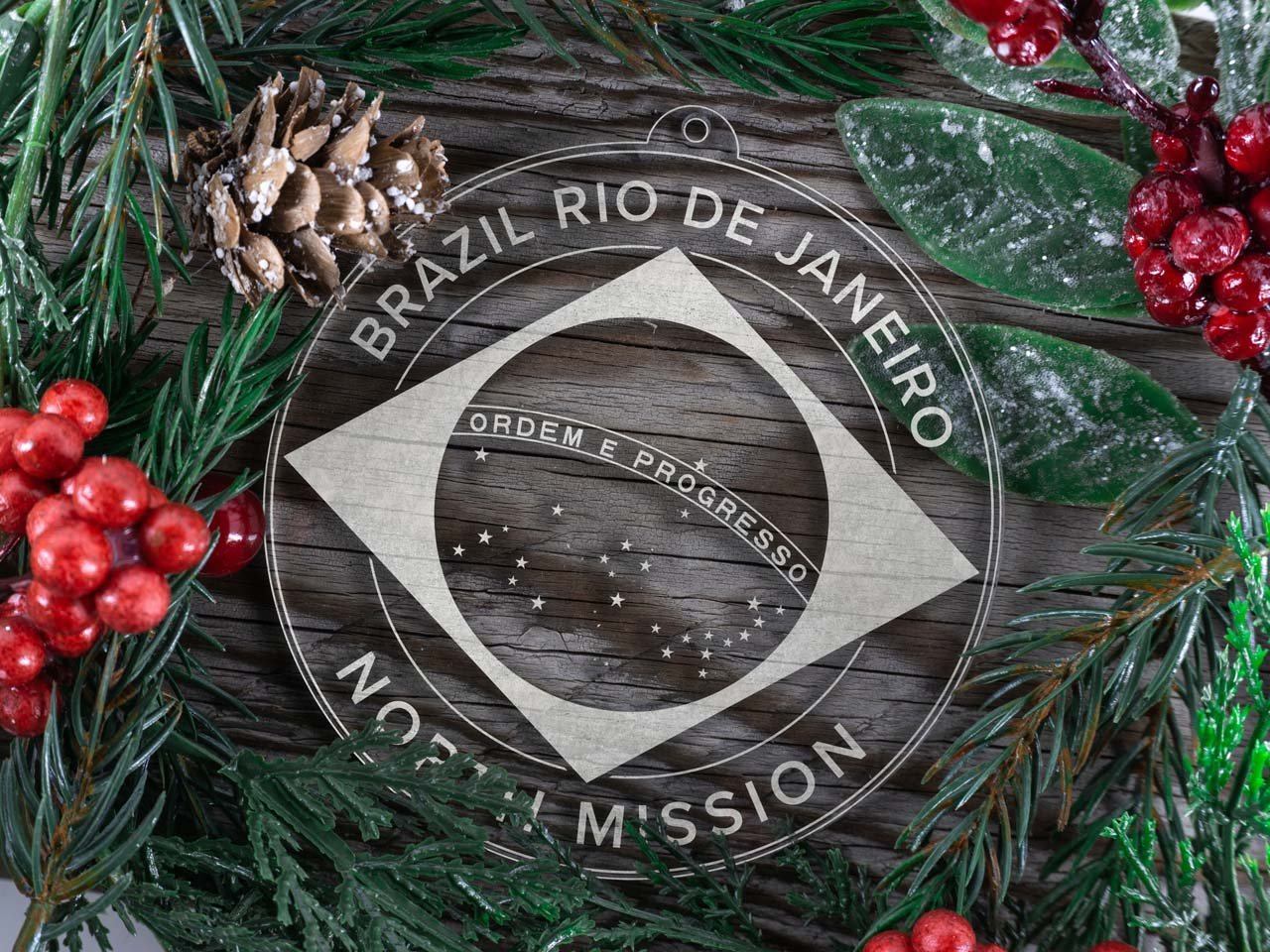 Brazil Rio de Janeiro North Mission Christmas Ornament - Latter-Day Saint LDS Missionary Gift - Book of Mormon