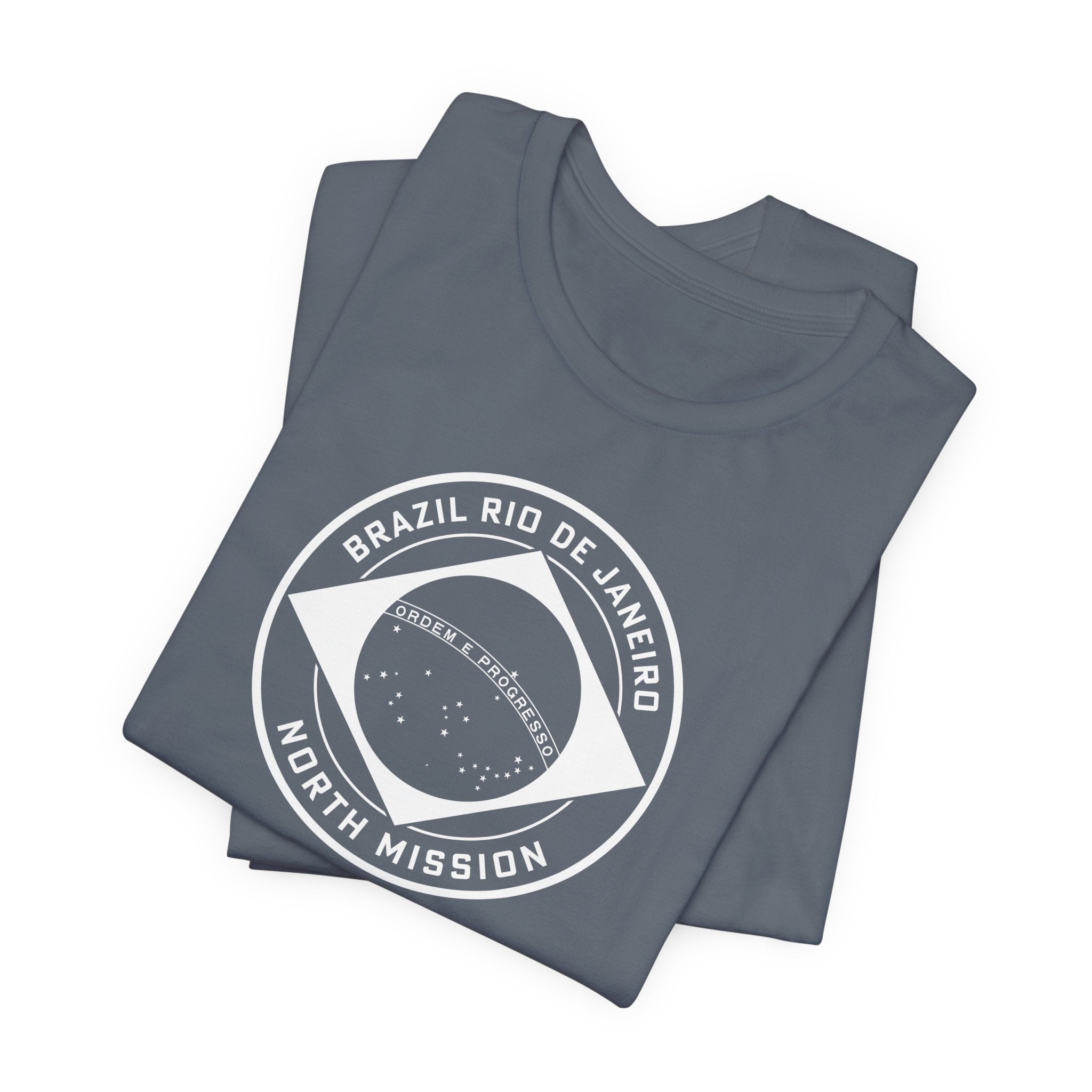 Brazil Rio de Janeiro North Mission Circular Monochrome Logo T-Shirt - Mission Wishlist - LDS Missionary Gift Store