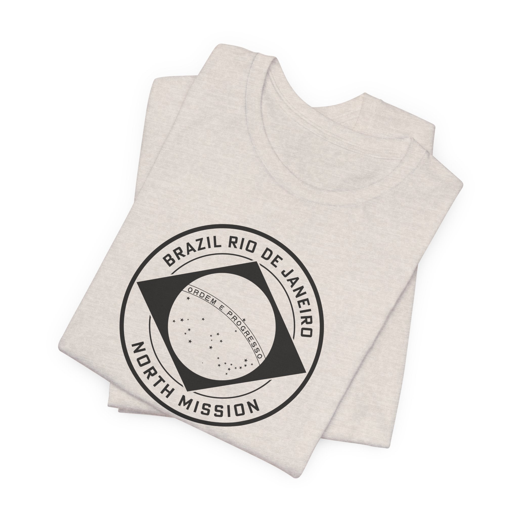 Brazil Rio de Janeiro North Mission Circular Monochrome Logo T-Shirt - Mission Wishlist - LDS Missionary Gift Store