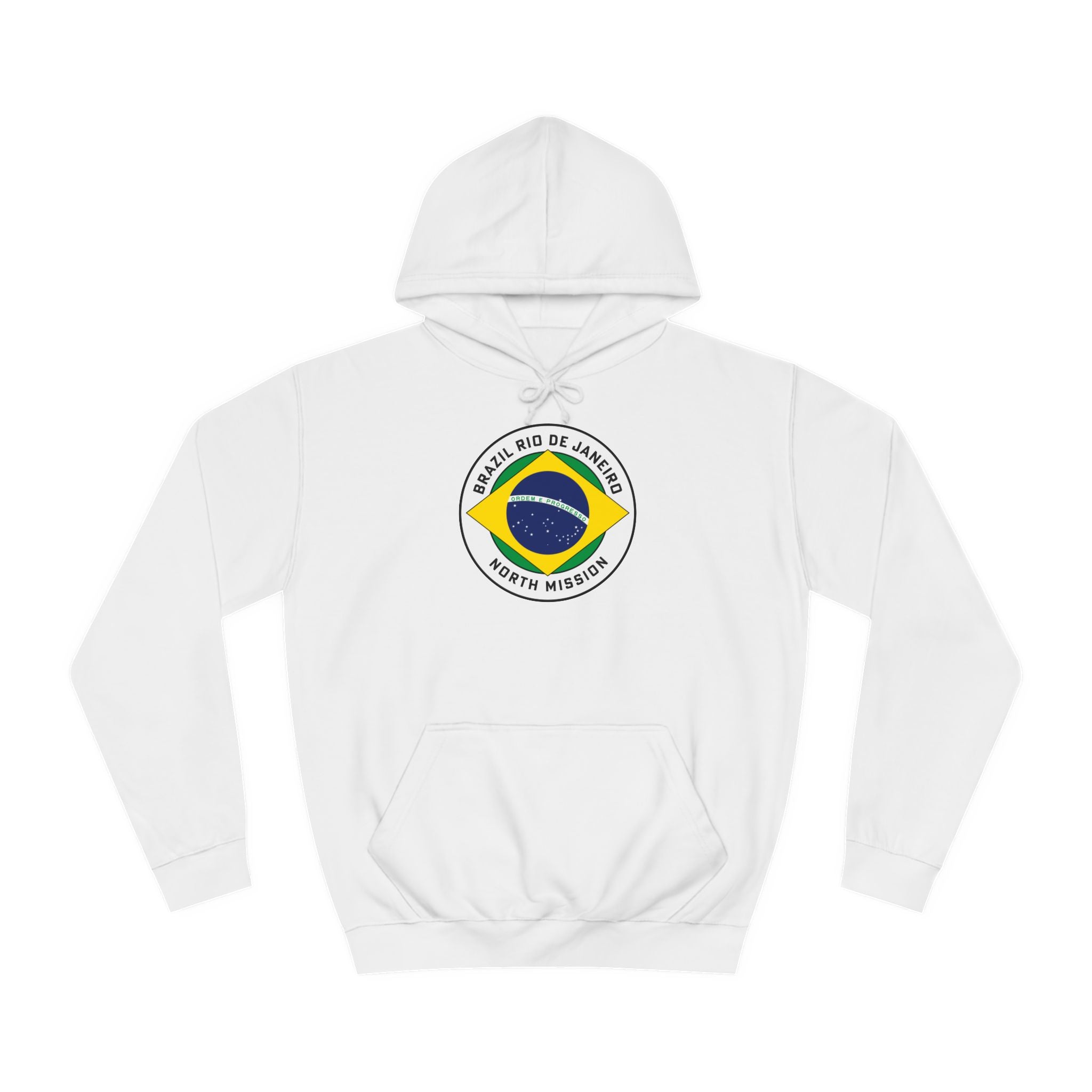Brazil Rio de Janeiro North Mission Flag Logo (White Border) College Hoodie - Mission Wishlist - LDS Missionary Gift Store