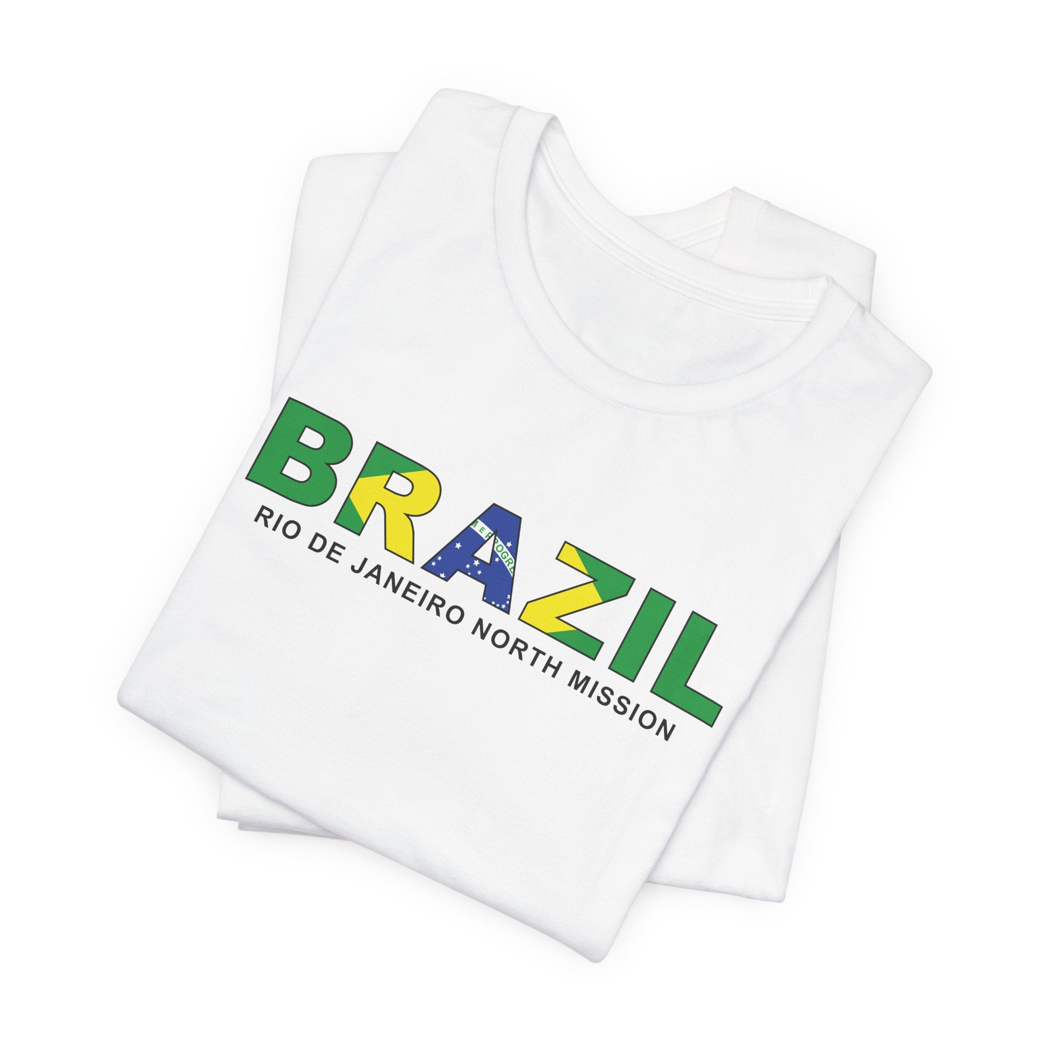 Brazil Rio de Janeiro North Mission Flag Title T-shirt - Mission Wishlist - LDS Missionary Gift Store