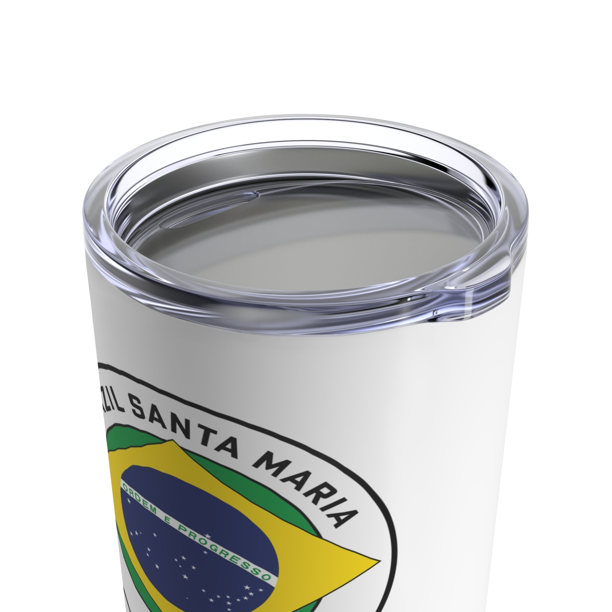 Brazil Santa Maria Mission Flag Logo Tumbler 20oz White - Mission Wishlist - LDS Missionary Gift Store