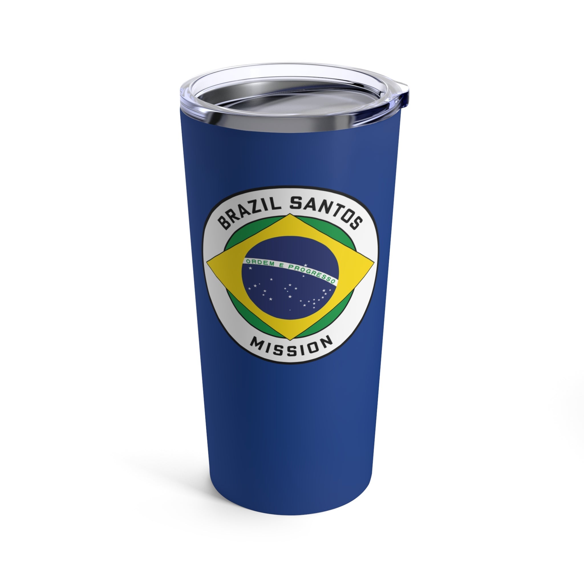 Brazil Santos Mission Flag Logo Tumbler 20oz Blue - Latter-Day Saint LDS Missionary Gift - Book of Mormon