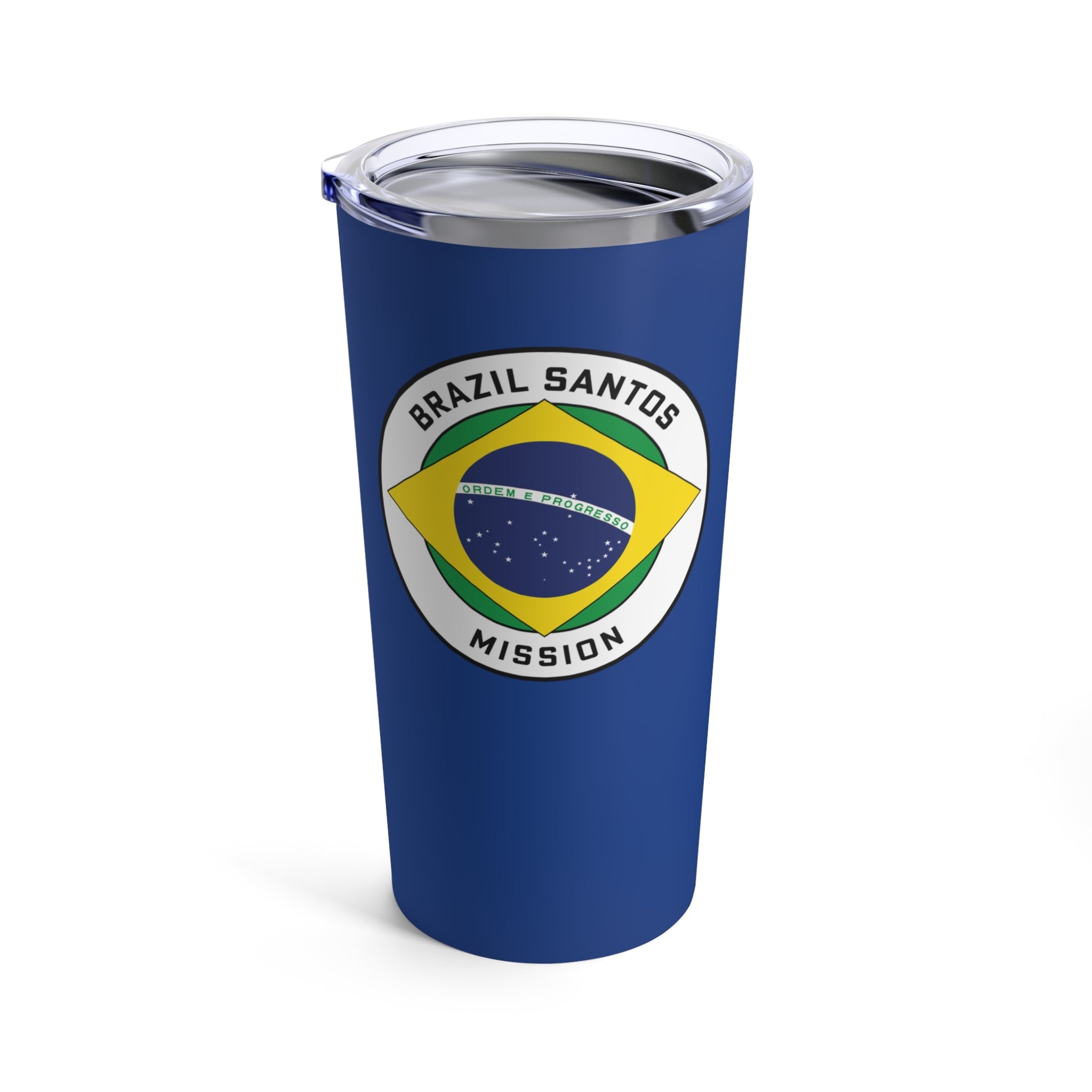 Brazil Santos Mission Flag Logo Tumbler 20oz Blue - Latter-Day Saint LDS Missionary Gift - Book of Mormon