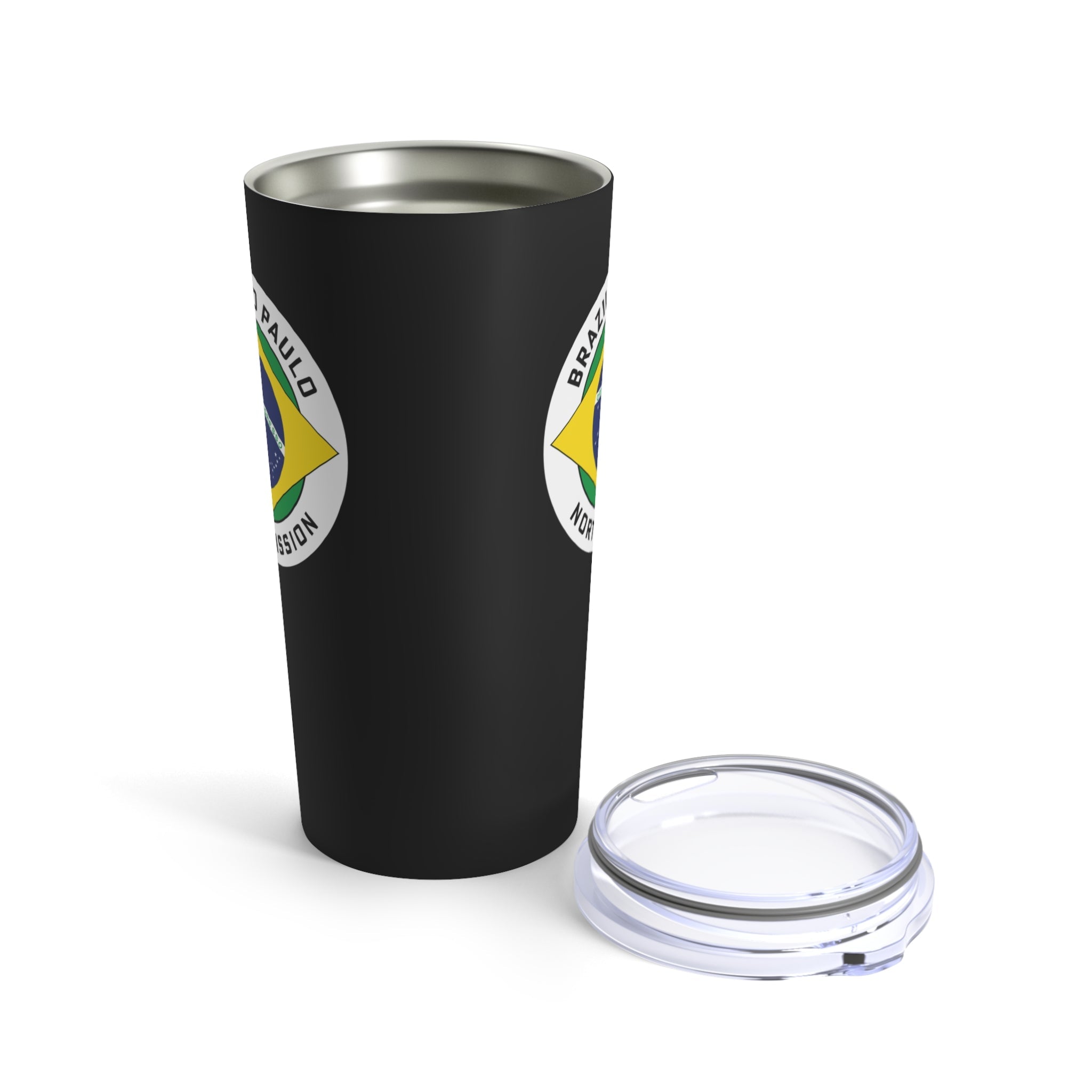 Brazil Sao Paulo North Mission Flag Logo Tumbler 20oz Black - Latter-Day Saint LDS Missionary Gift - Book of Mormon