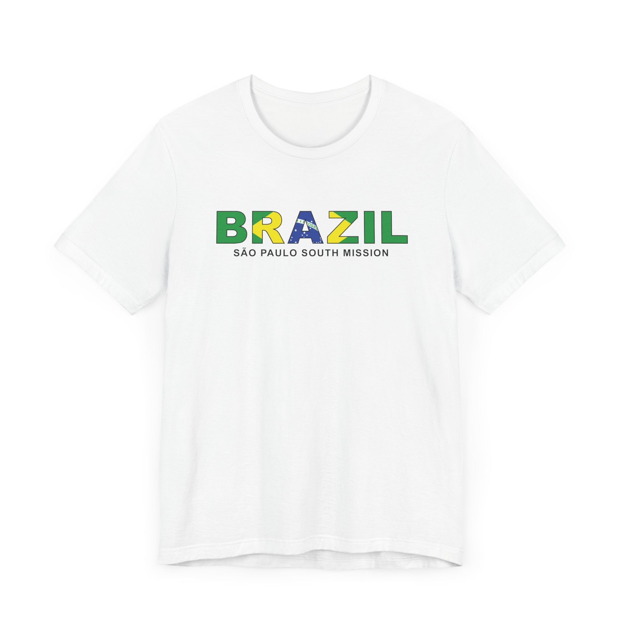 Brazil Sao Paulo South Mission Flag Title T-shirt - Latter-Day Saint LDS Missionary Gift - Book of Mormon