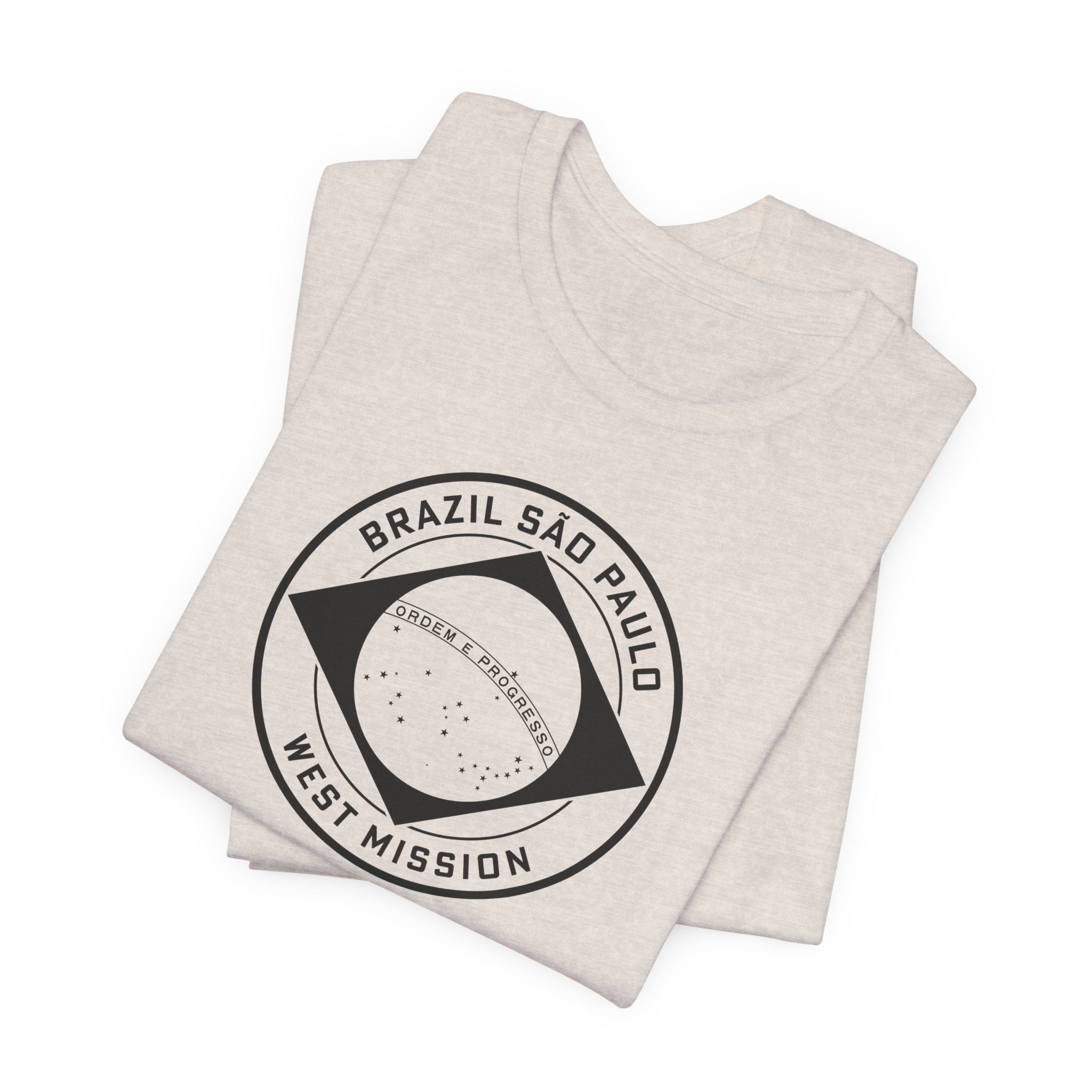 Brazil Sao Paulo West Mission Circular Monochrome Logo T-Shirt - Mission Wishlist - LDS Missionary Gift Store