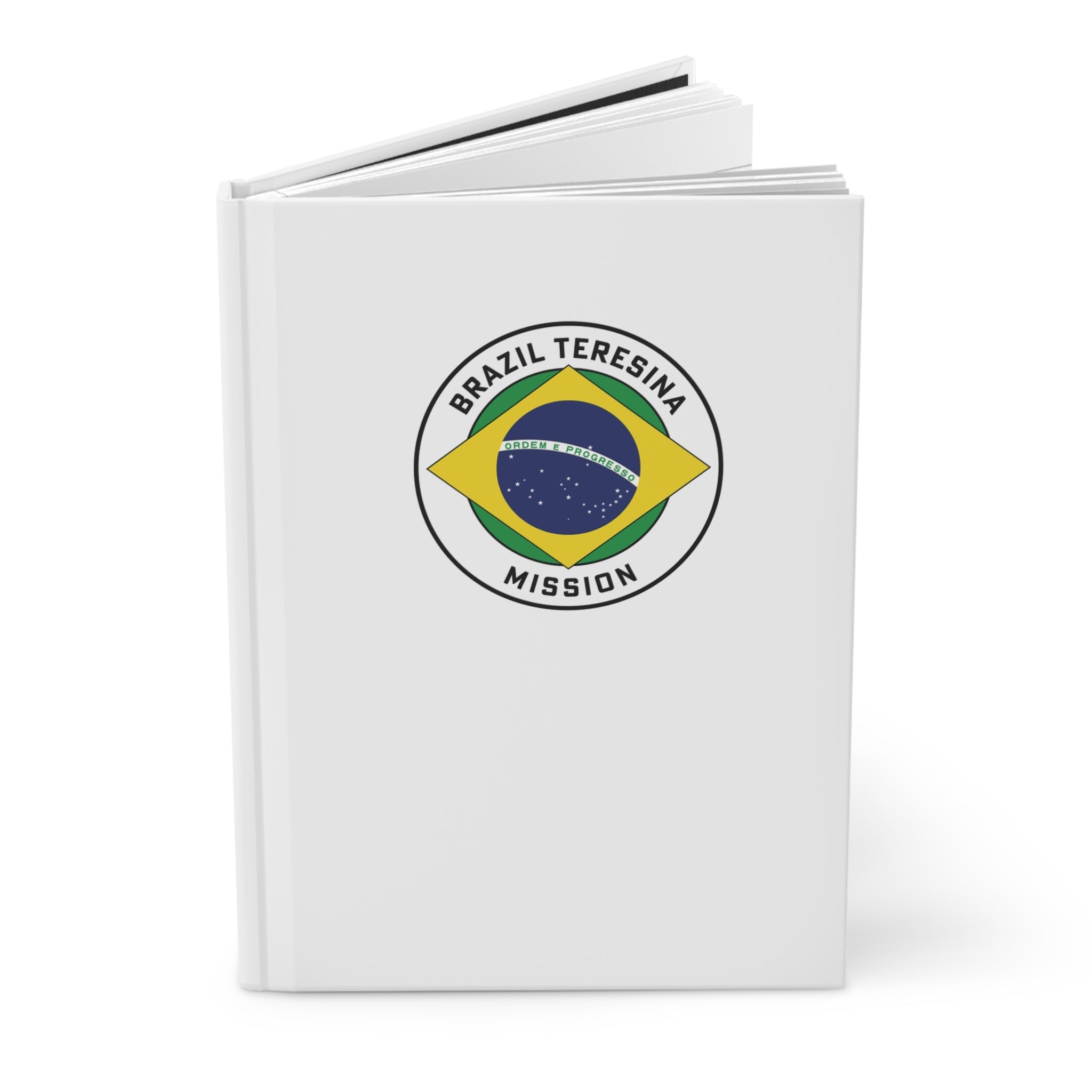 Brazil Teresina Mission Logo Design White Hardcover Journal Matte - Mission Wishlist - LDS Missionary Gift Store