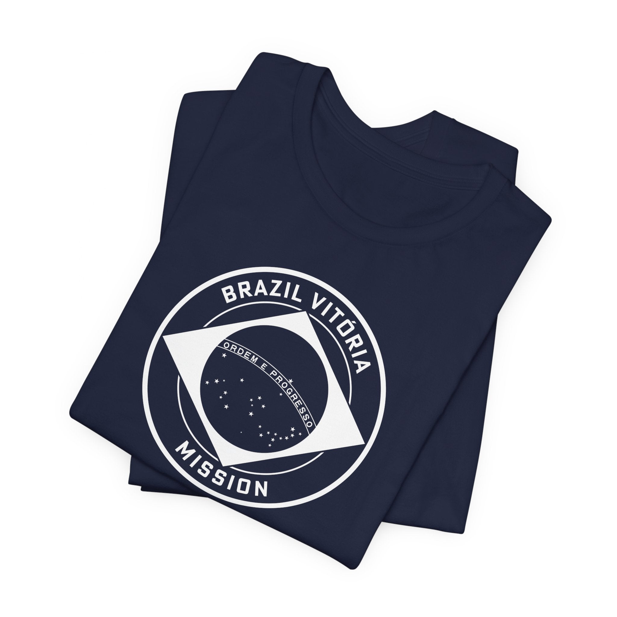 Brazil Vitoria Mission Circular Monochrome Logo T-Shirt - Latter-Day Saint LDS Missionary Gift - Book of Mormon