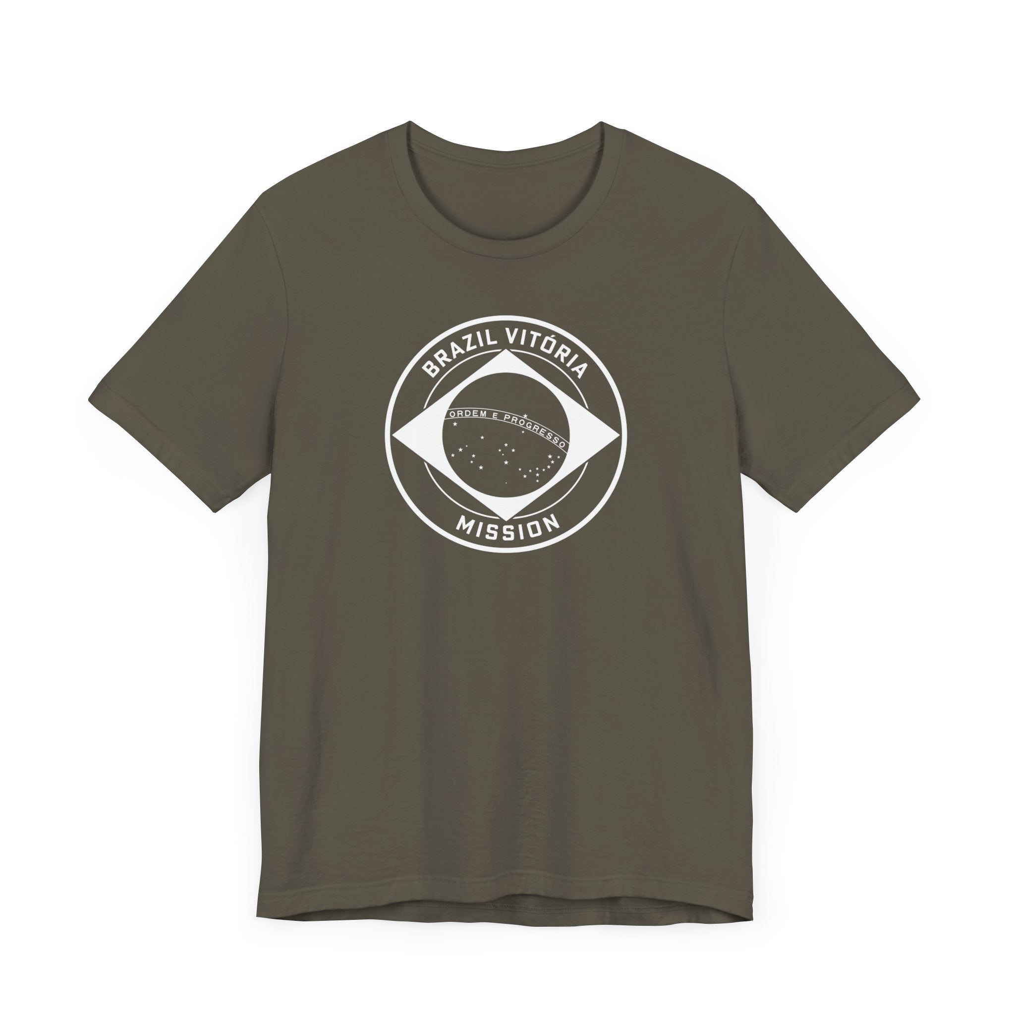 Brazil Vitoria Mission Circular Monochrome Logo T-Shirt - Latter-Day Saint LDS Missionary Gift - Book of Mormon