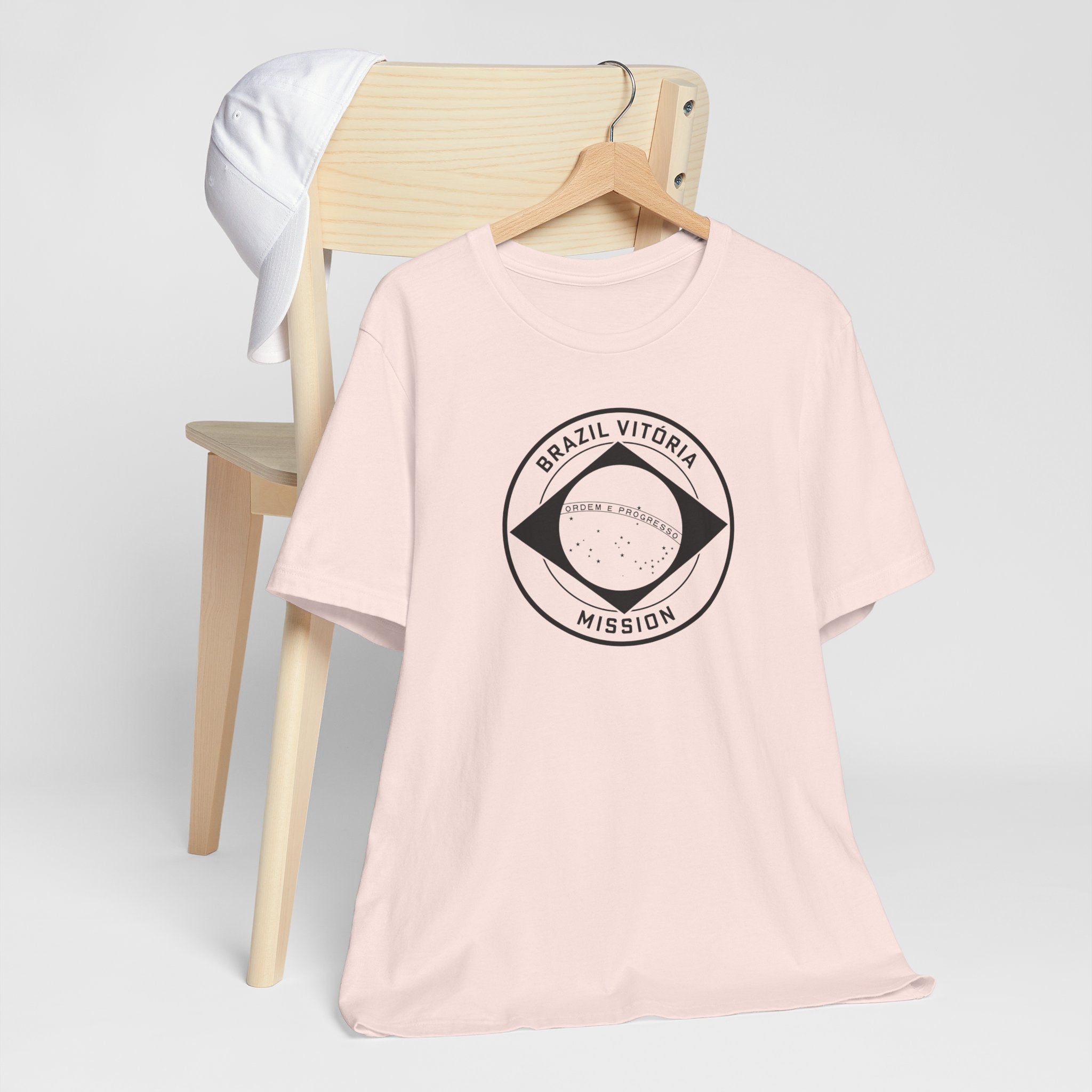 Brazil Vitoria Mission Circular Monochrome Logo T-Shirt - Latter-Day Saint LDS Missionary Gift - Book of Mormon