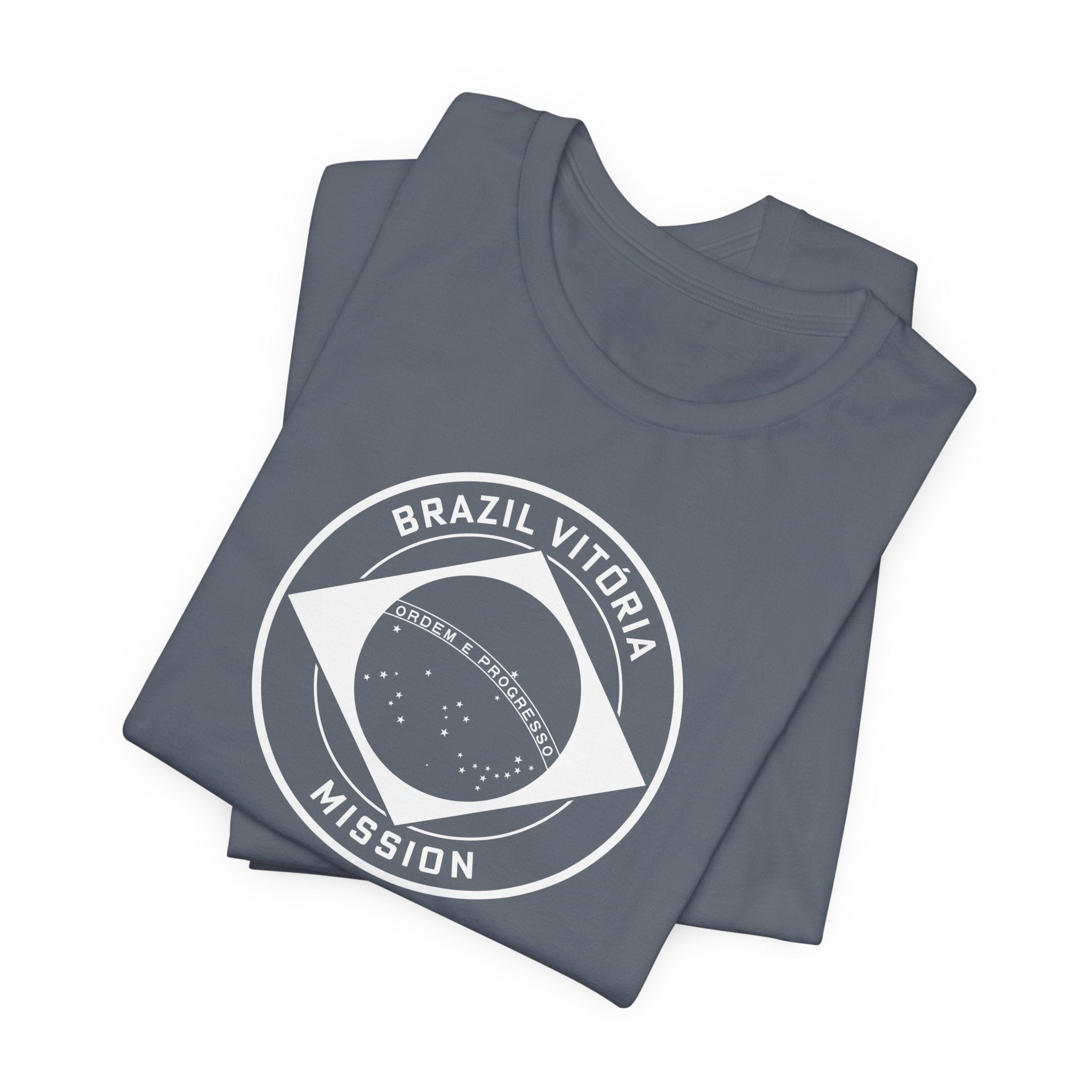 Brazil Vitoria Mission Circular Monochrome Logo T-Shirt - Latter-Day Saint LDS Missionary Gift - Book of Mormon