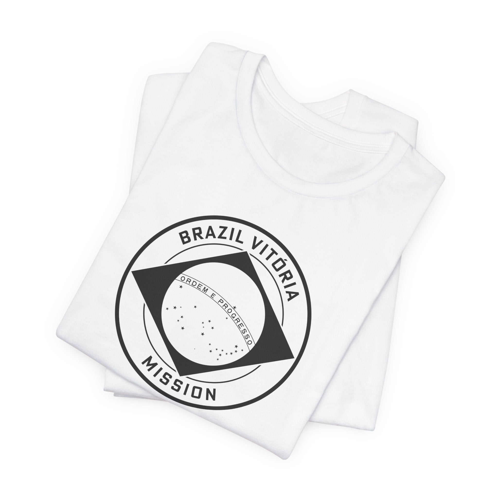 Brazil Vitoria Mission Circular Monochrome Logo T-Shirt - Latter-Day Saint LDS Missionary Gift - Book of Mormon